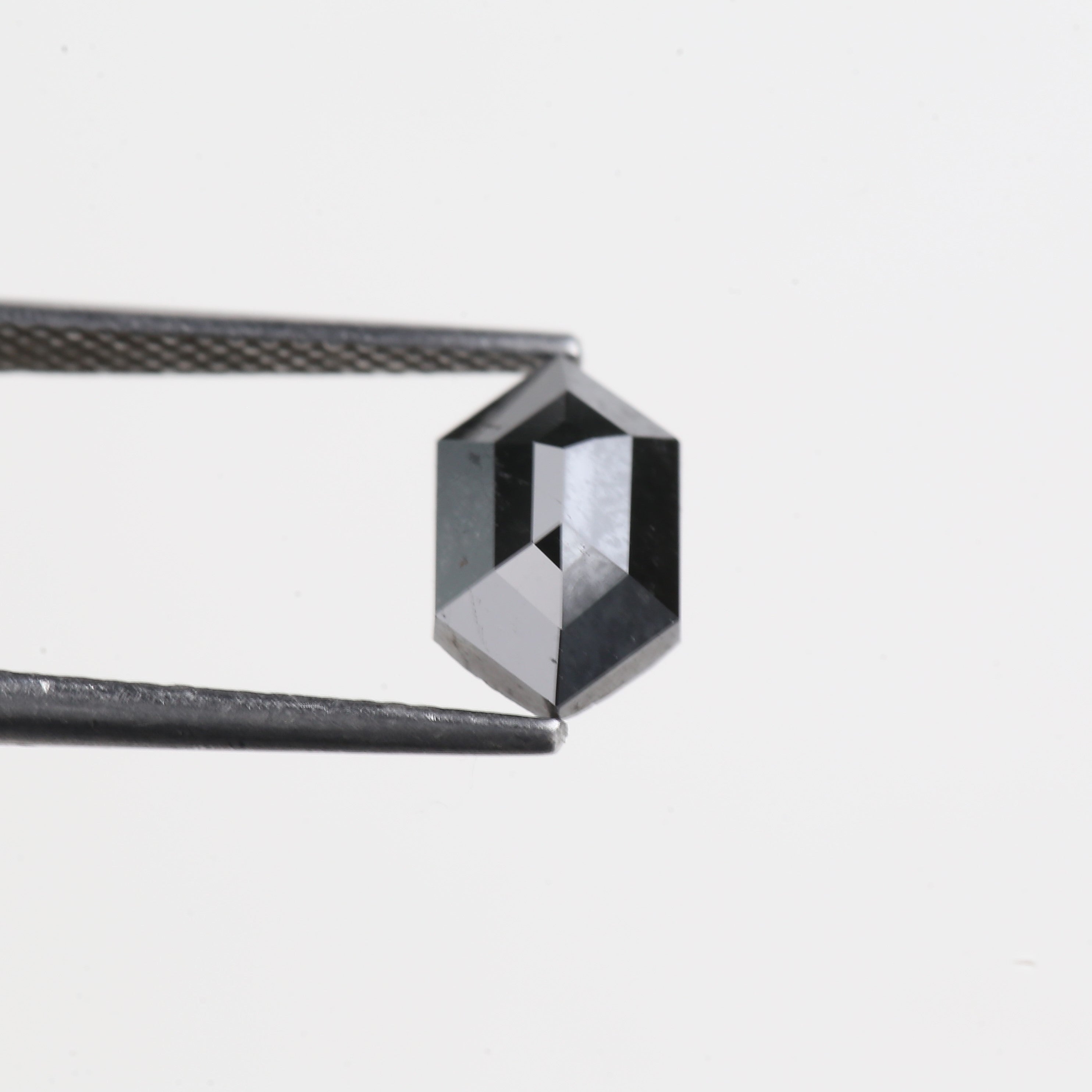 1.74 Carat Natural Loose Black Hexagon Cut Salt And Pepper Diamond