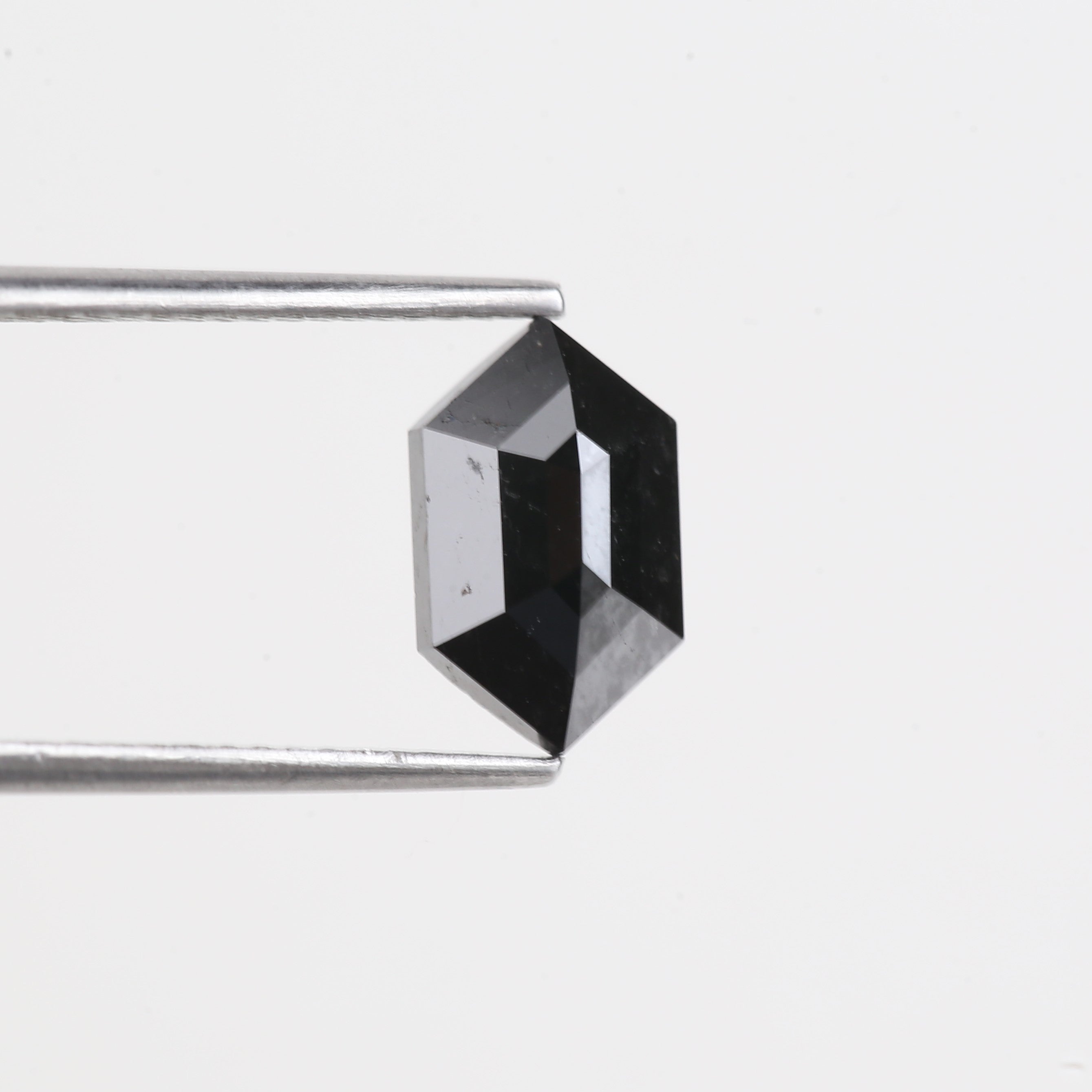 1.74 Carat Natural Loose Black Hexagon Cut Salt And Pepper Diamond