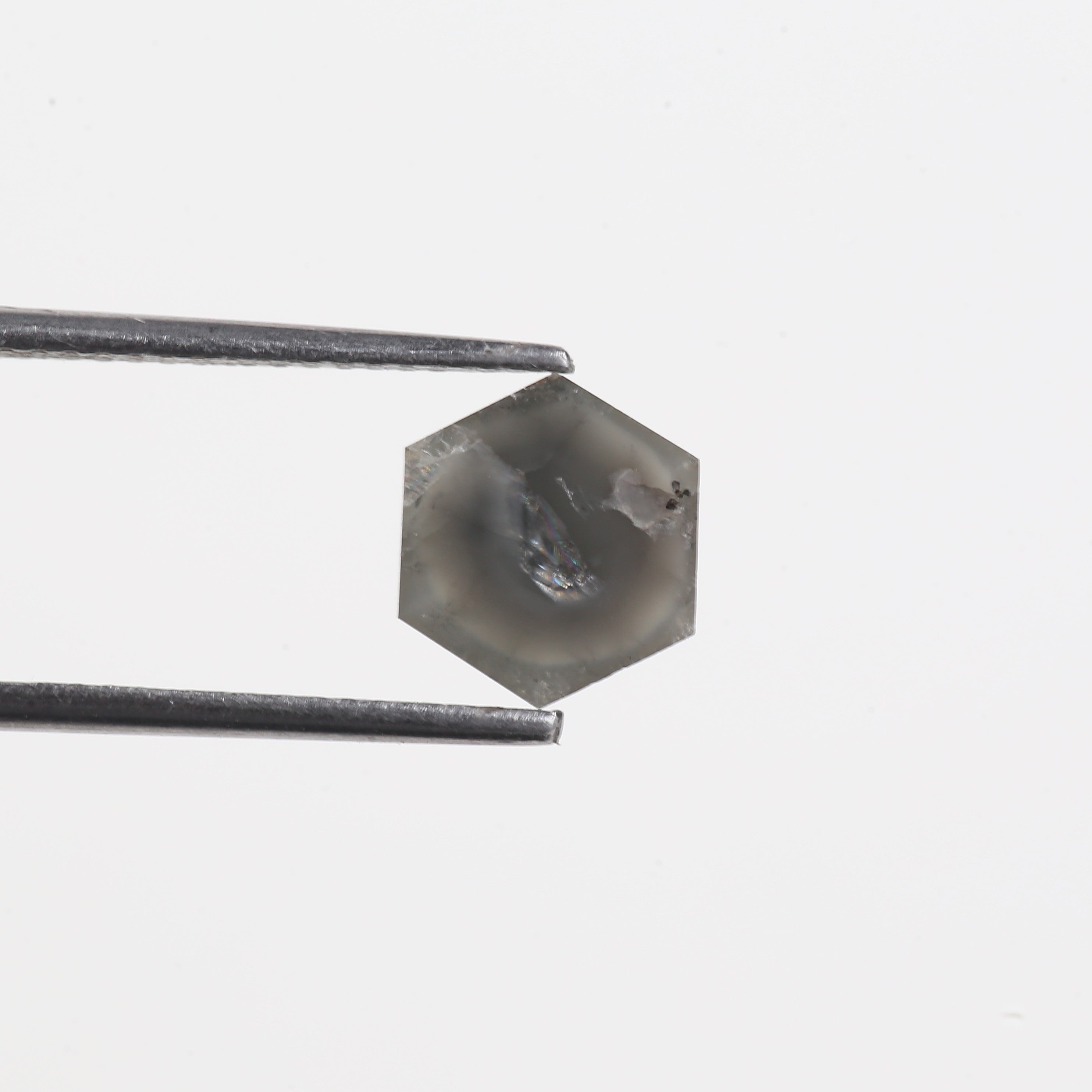 1.38 Carat Rustic Hexagon Cut Natural Loose Diamond 7.44 MM