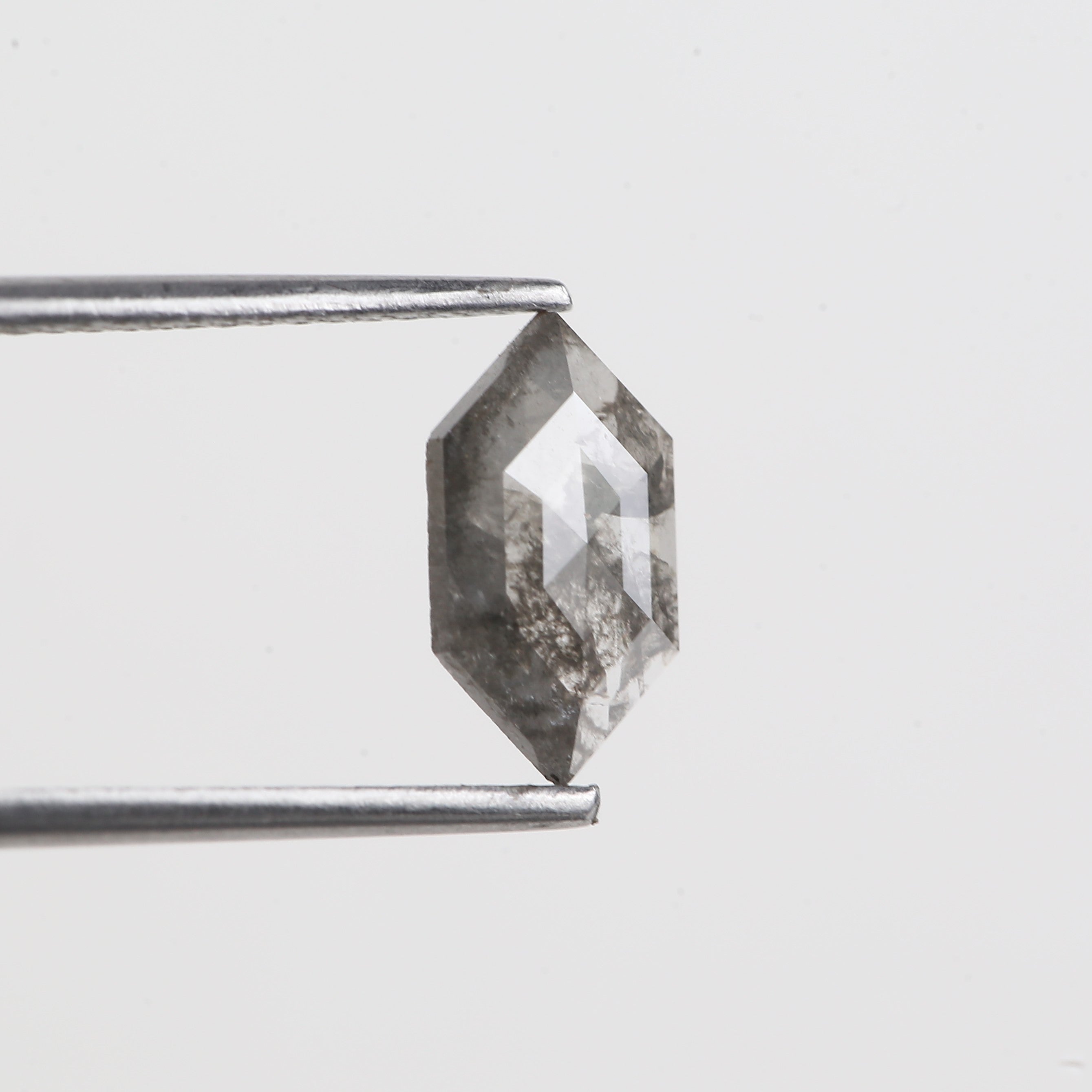 0.82 Carat Salt And Pepper Hexagon Cut Natural Diamond 10 MM