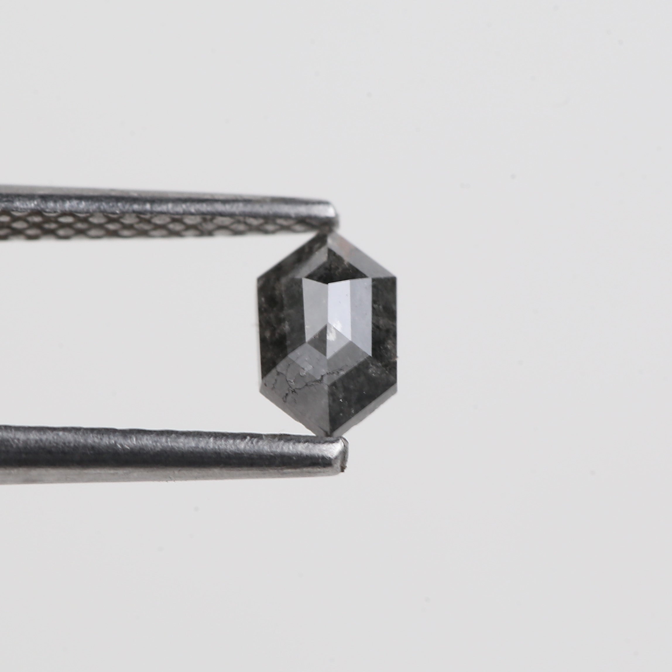 0.33 Carat Gray Salt and Pepper Hexagon Diamond Cut 5.87 MM