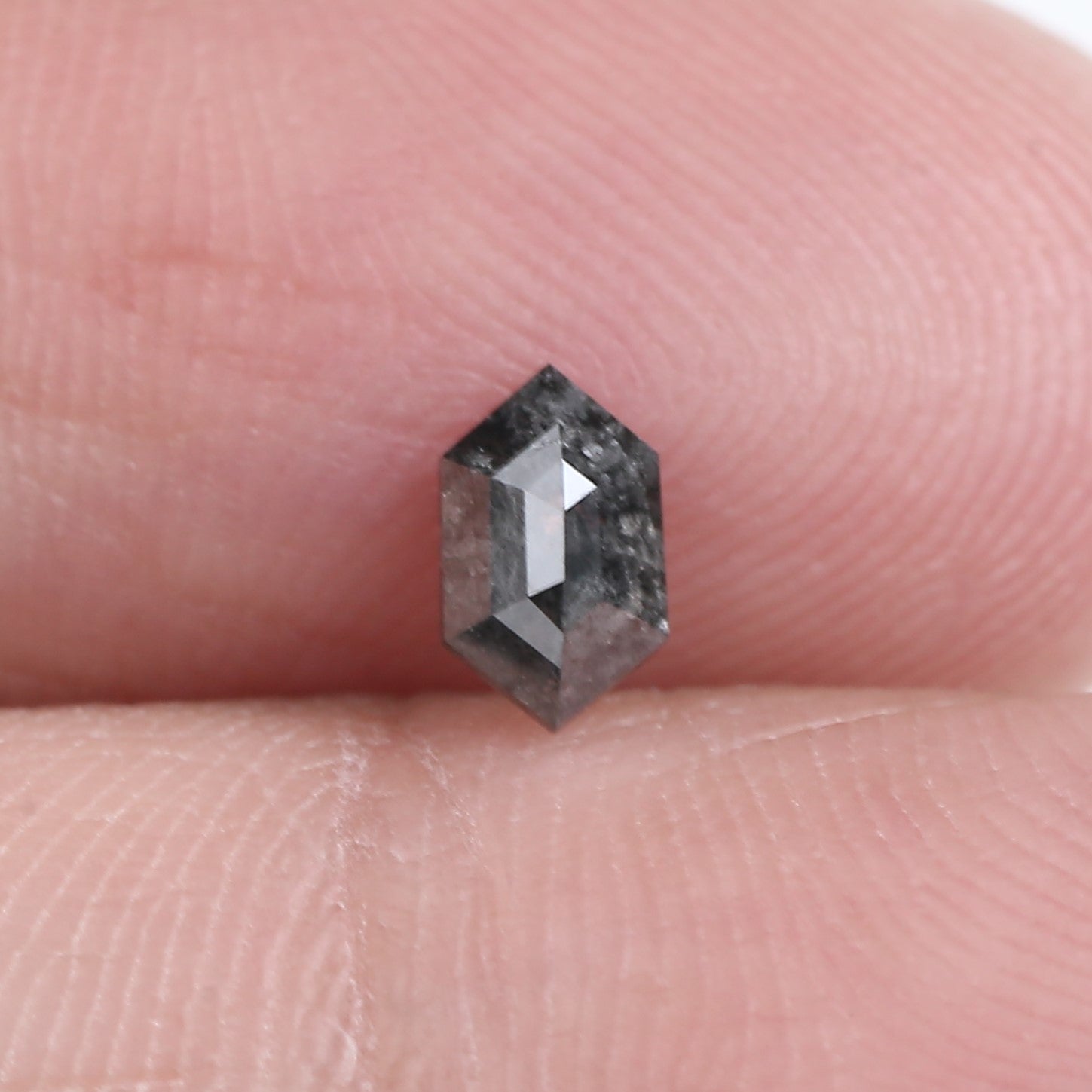 0.33 Carat Gray Salt and Pepper Hexagon Diamond Cut 5.87 MM