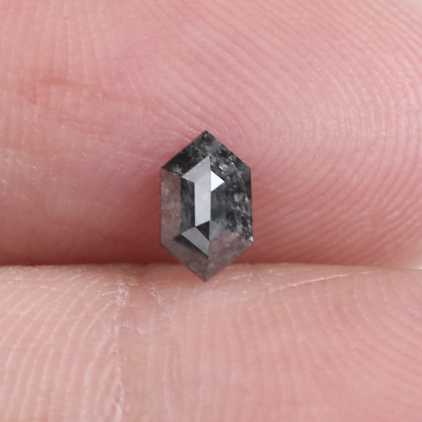 0.33 Carat Gray Salt and Pepper Hexagon Diamond Cut 5.87 MM