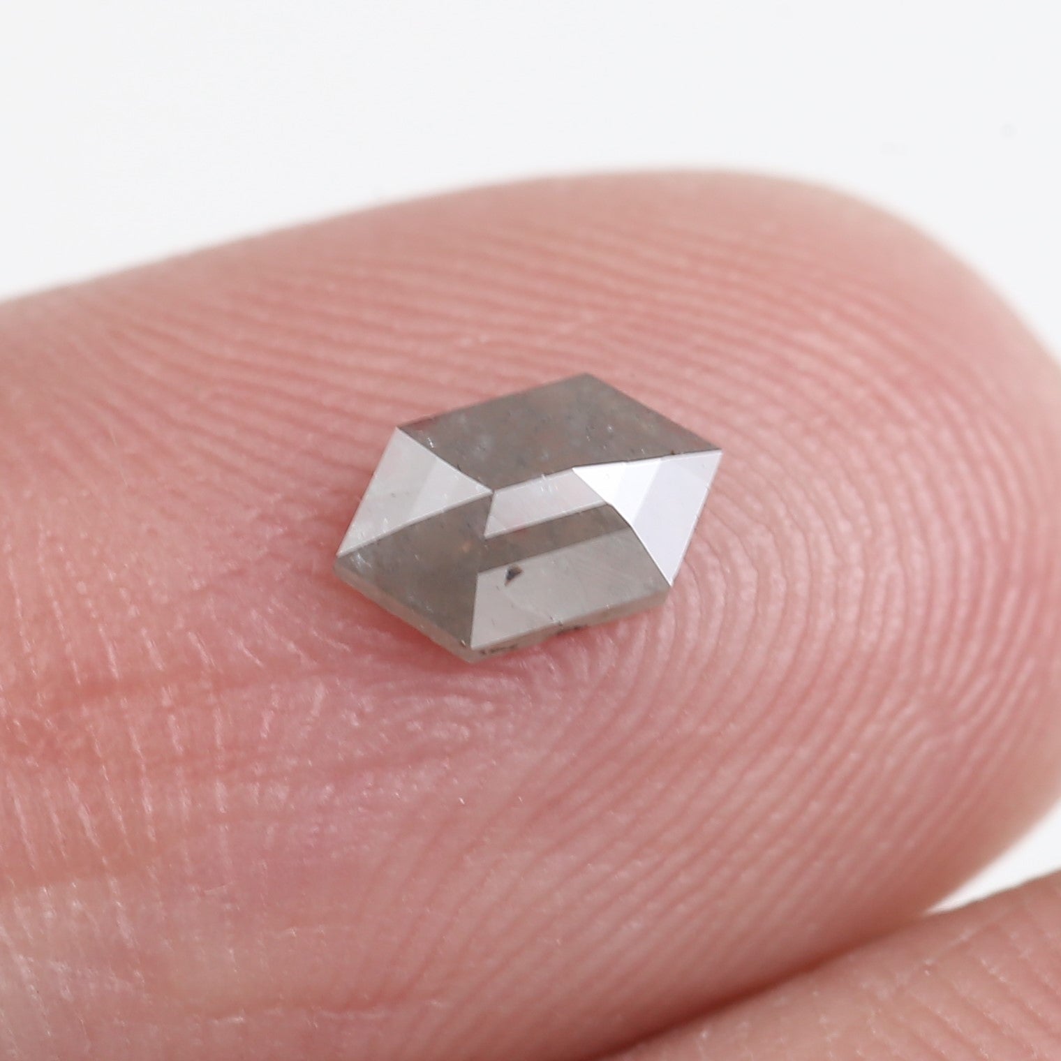 0.35 Carat Salt And Pepper Hexagon Cut Natural Diamond 6.34 MM