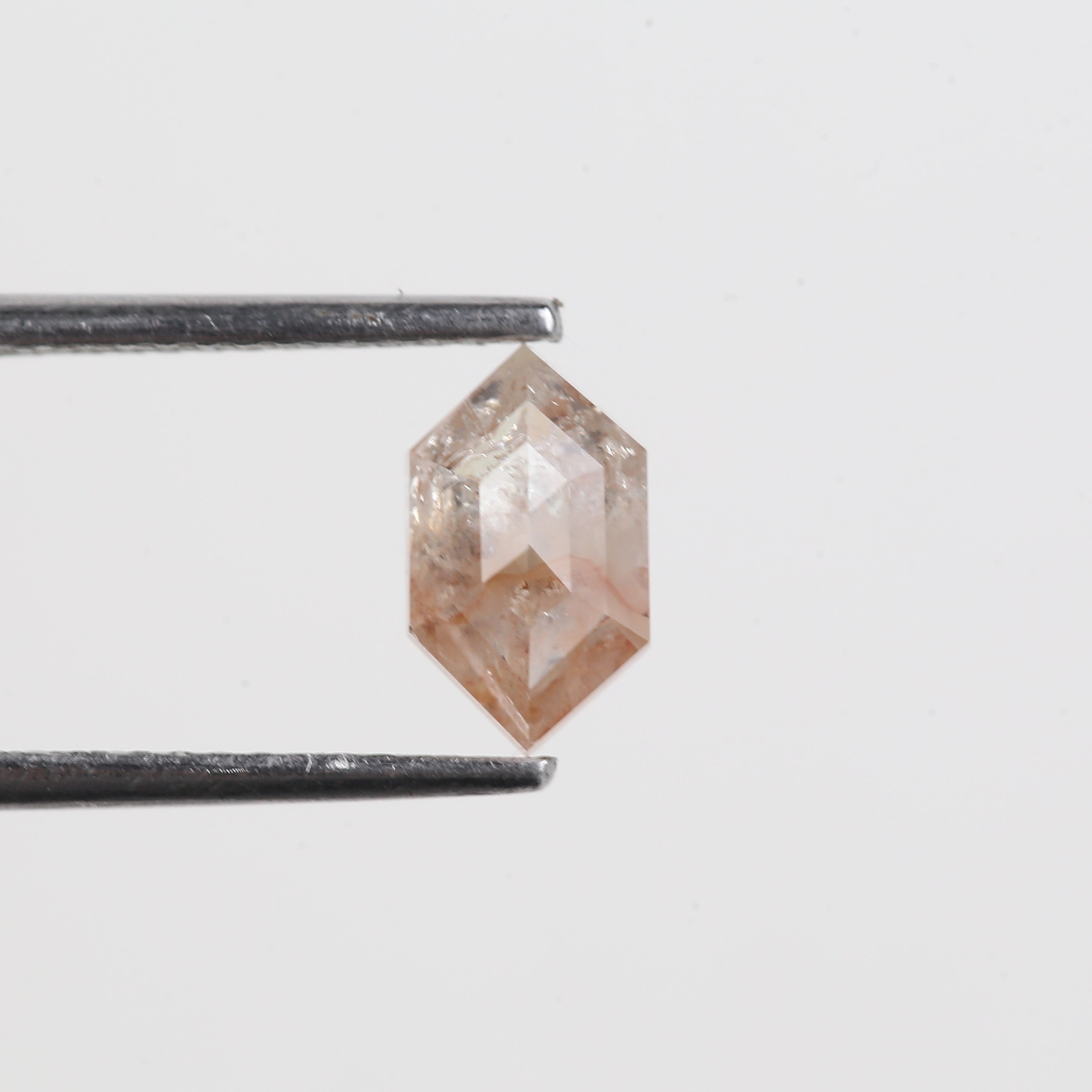 0.97 Carat Hexagon Cut Pink Salt and Pepper Diamond For Orion Ring 8.20 MM