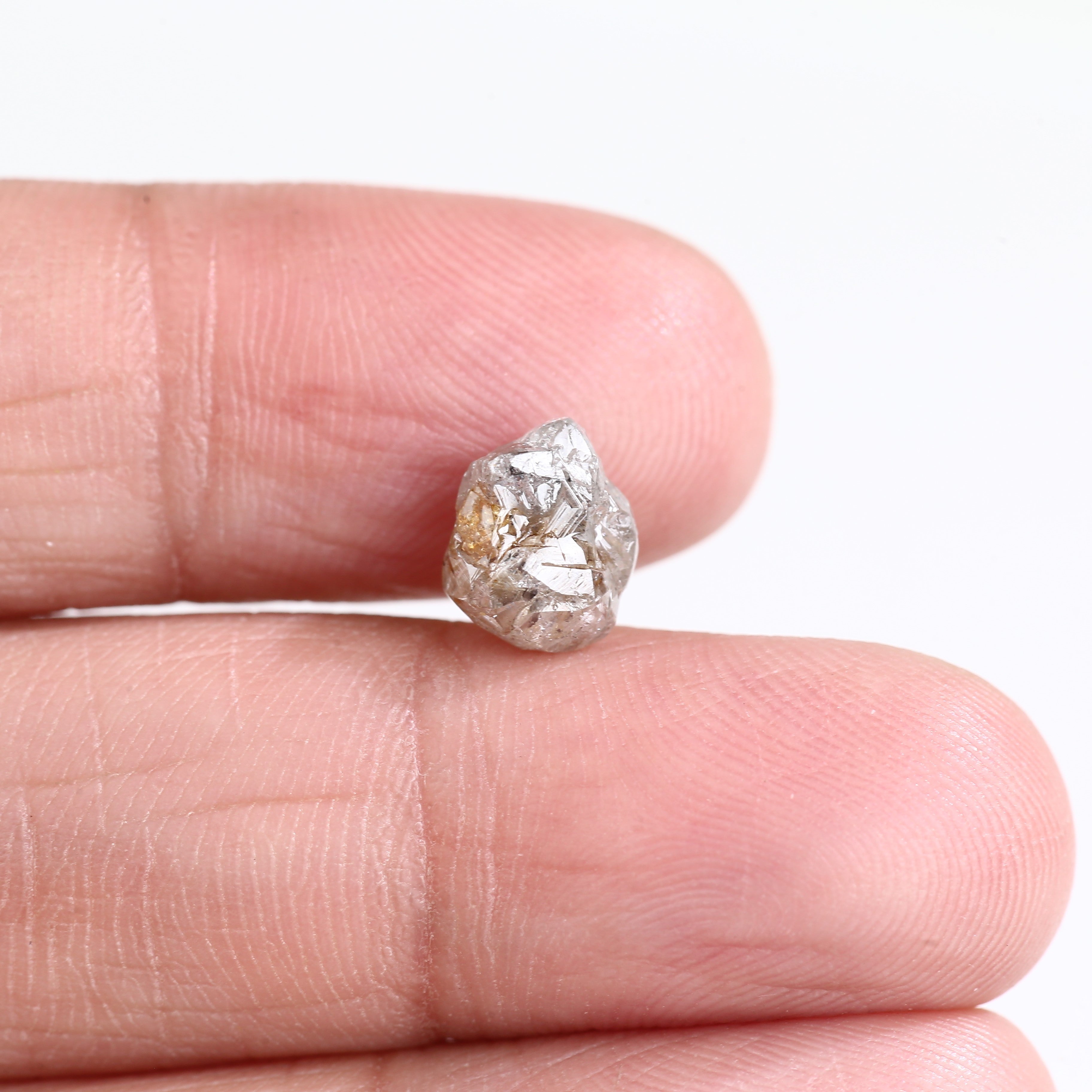 2.33 Carat Natural Uncut Raw Gray Rough Diamond 8.20 MM