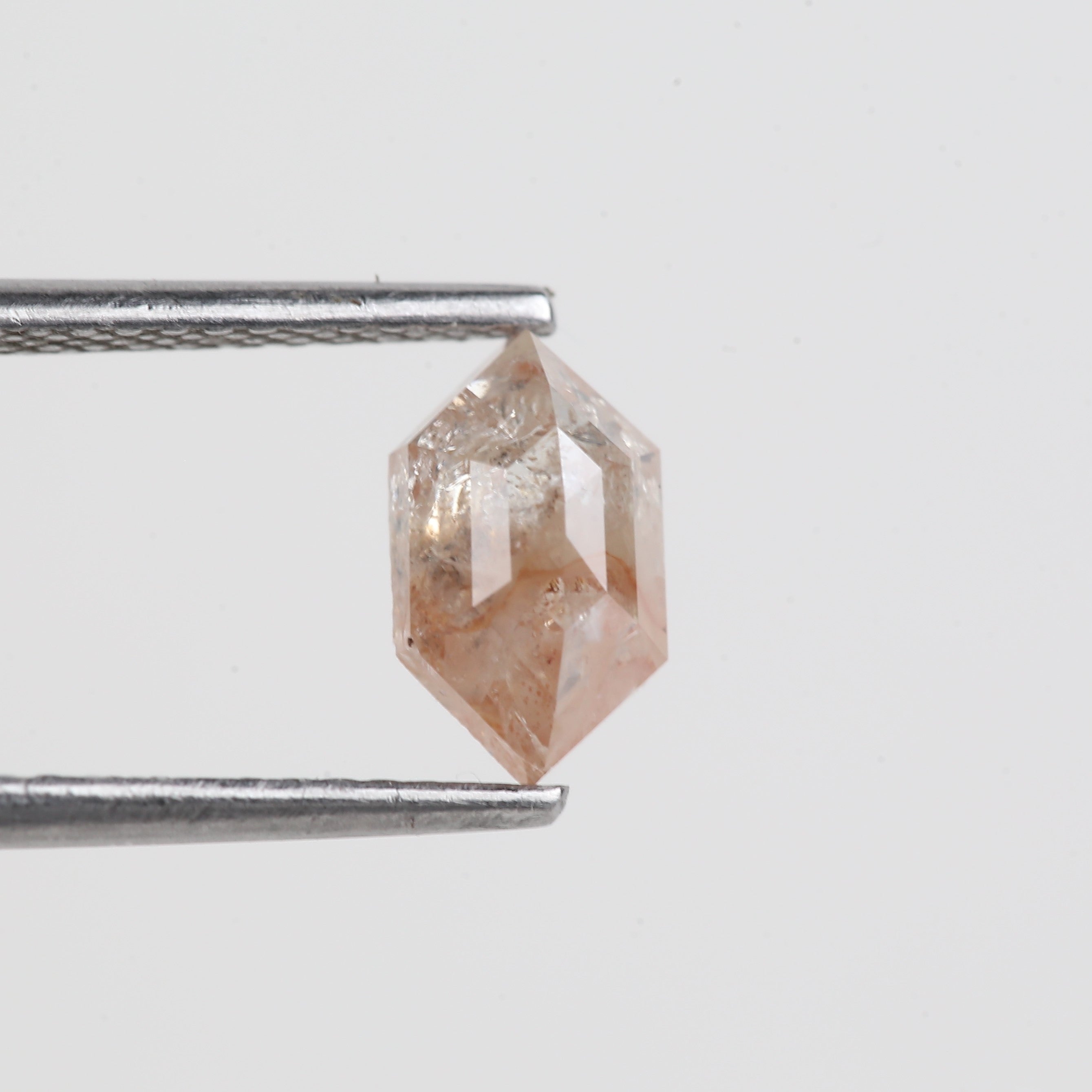 0.97 Carat Hexagon Cut Pink Salt and Pepper Diamond For Orion Ring 8.20 MM