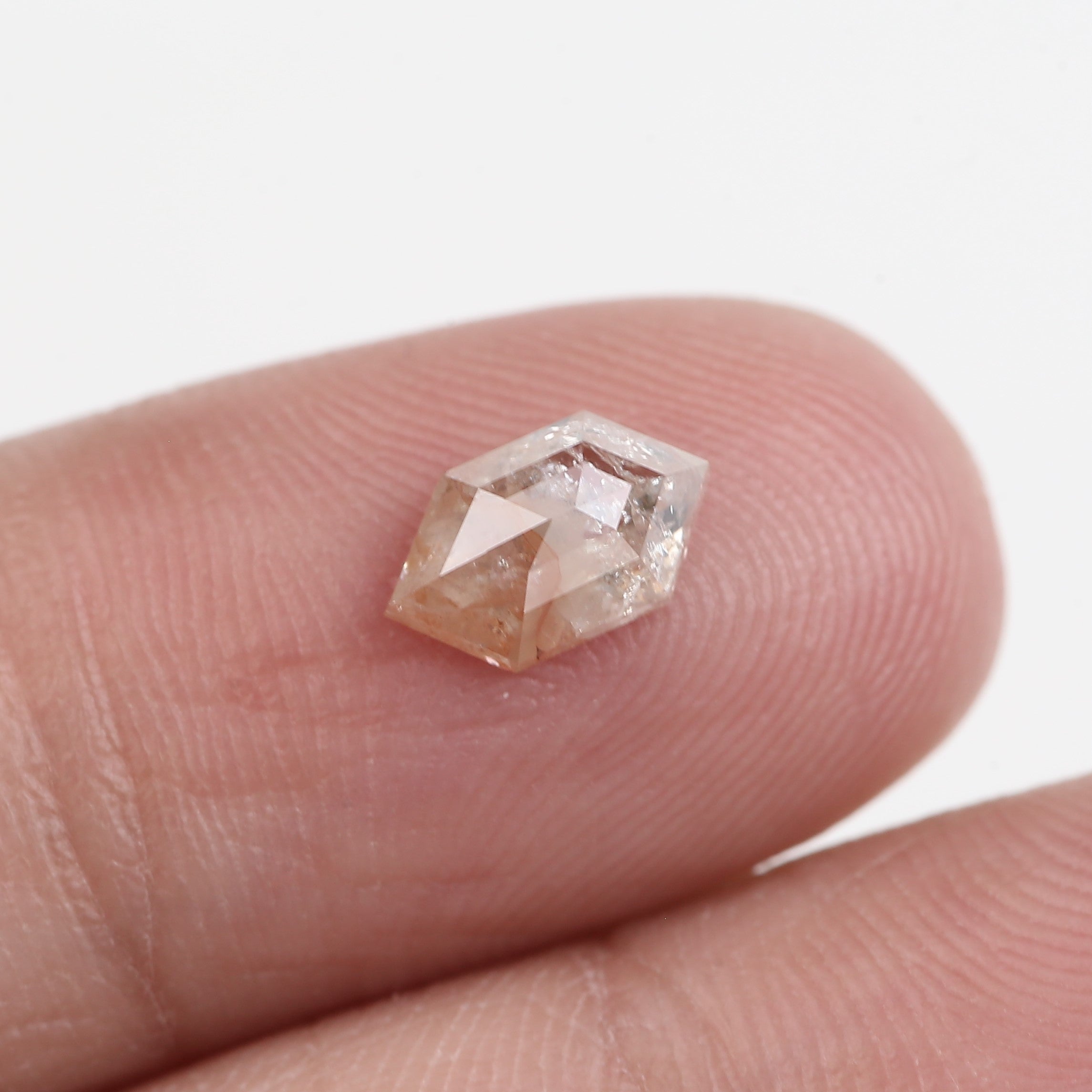 0.97 Carat Hexagon Cut Pink Salt and Pepper Diamond For Orion Ring 8.20 MM