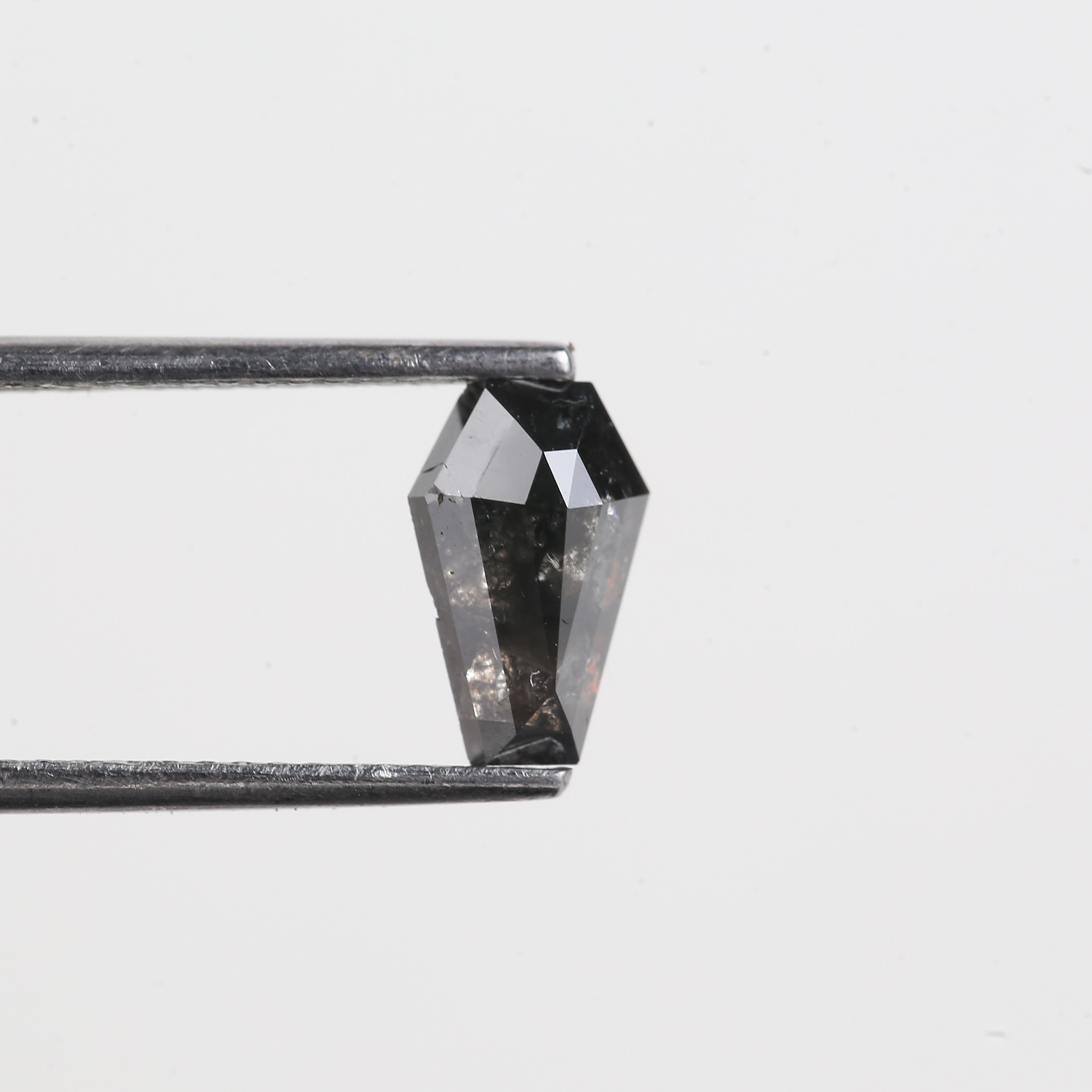 1 Carat Coffin Cut Diamond Black Salt And Pepper Unique 8.68 MM