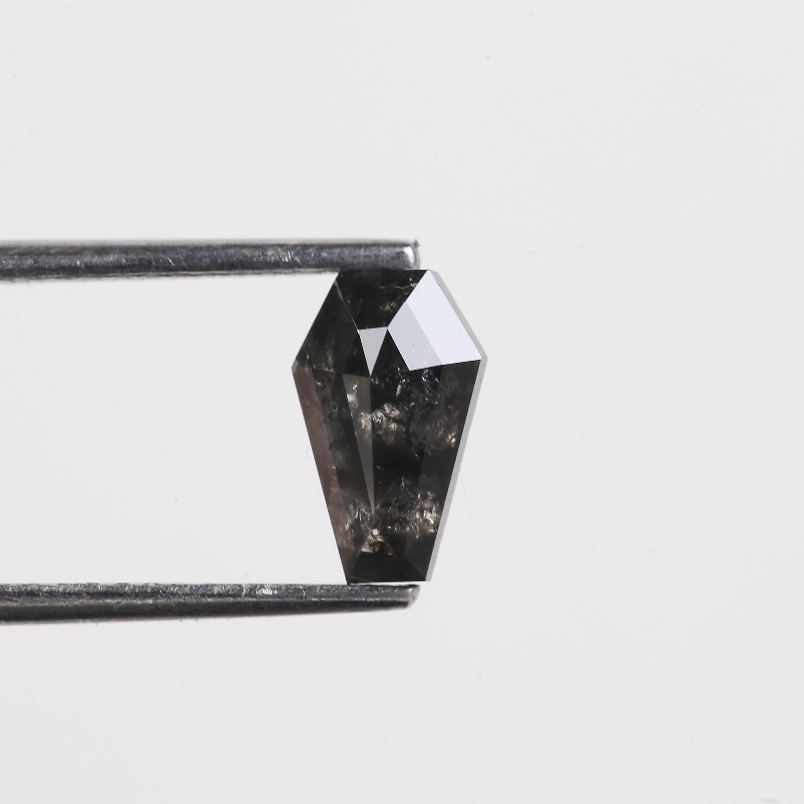1 Carat Coffin Cut Diamond Black Salt And Pepper Unique 8.68 MM