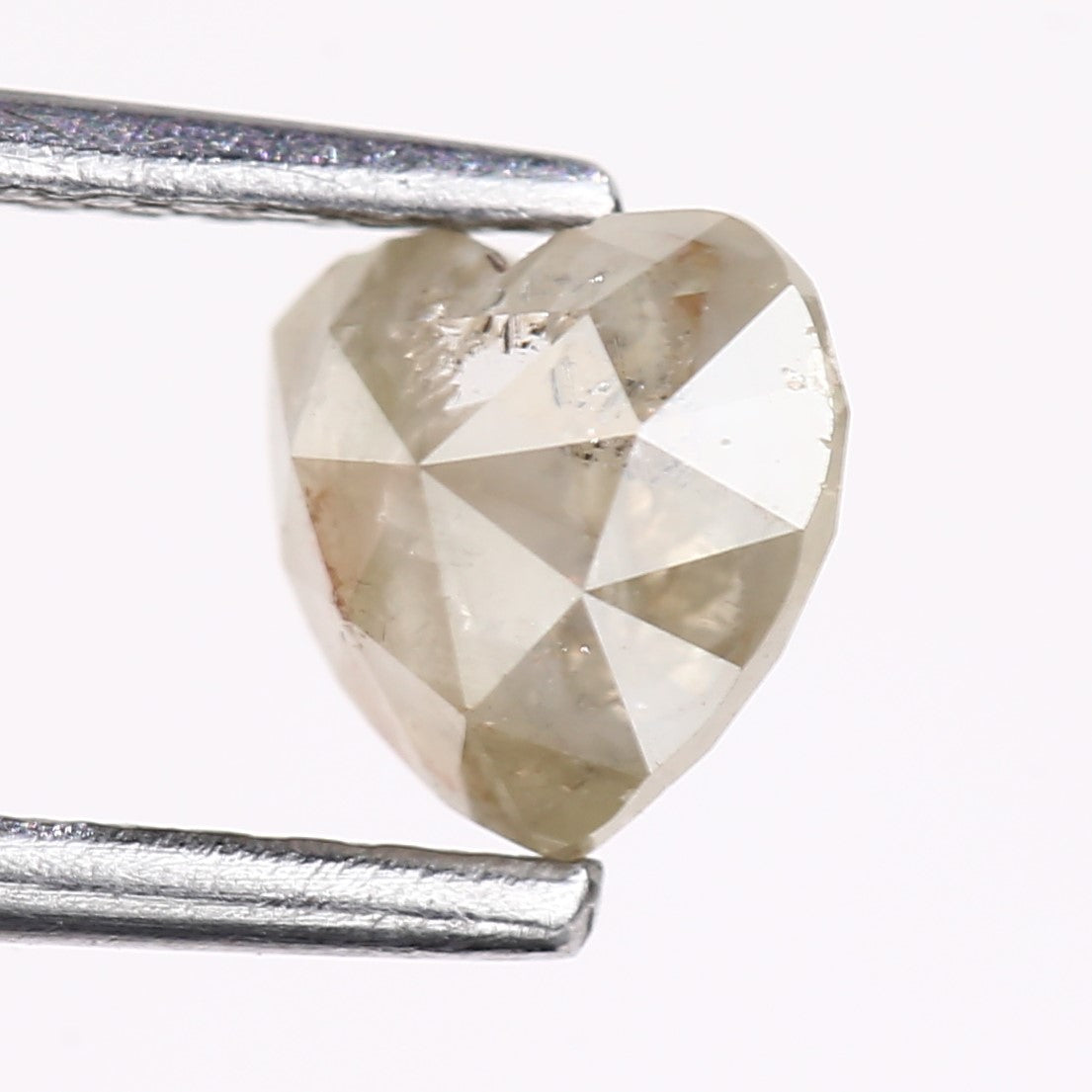 0.94 Carat Natural Gray Heart Cut Salt and Pepper Diamond 5.53 MM