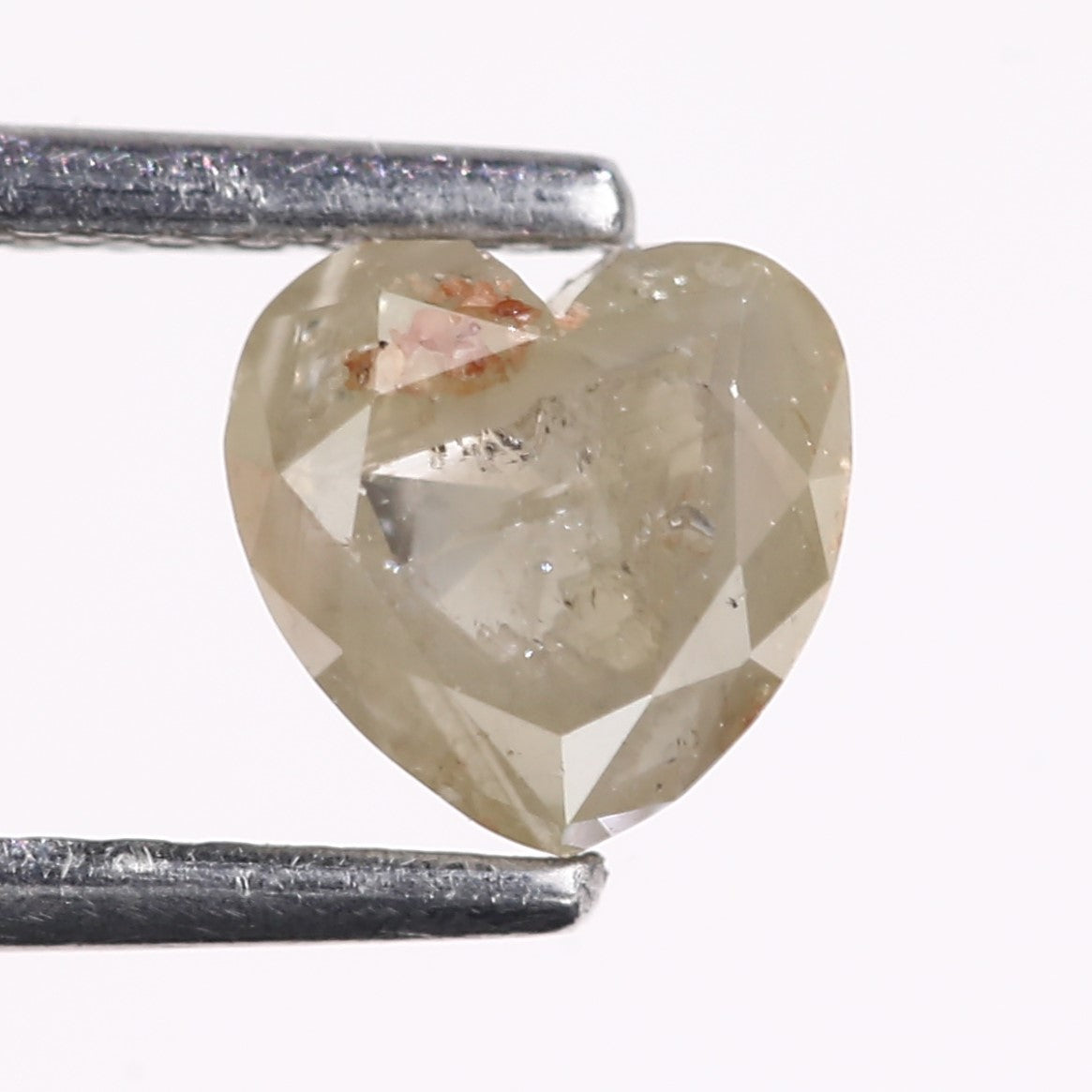 0.94 Carat Natural Gray Heart Cut Salt and Pepper Diamond 5.53 MM