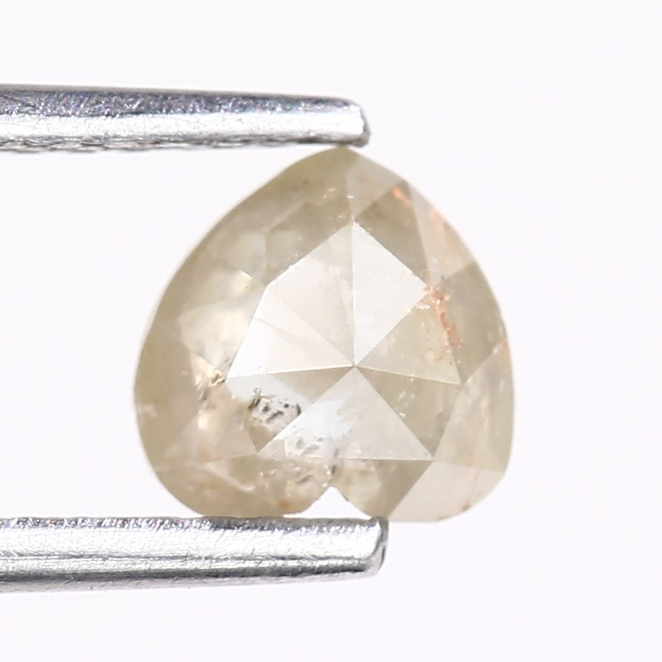 0.94 Carat Natural Gray Heart Cut Salt and Pepper Diamond 5.53 MM