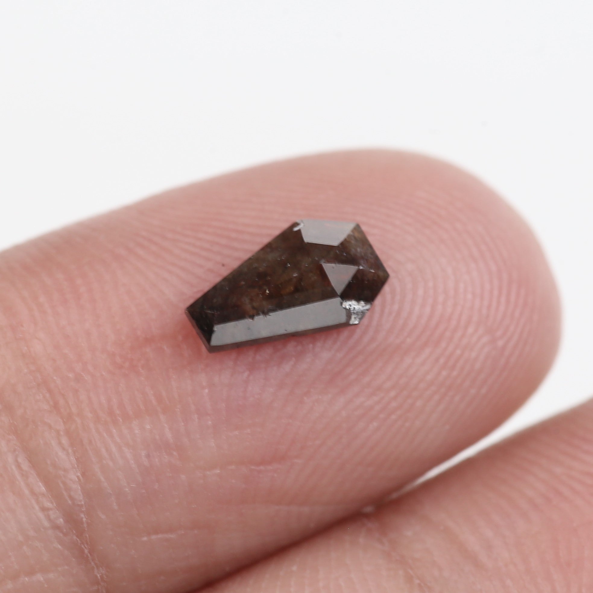 0.64 Carat Natural Loose Coffin Cut Diamond Dark Brown Colour 7.73 MM