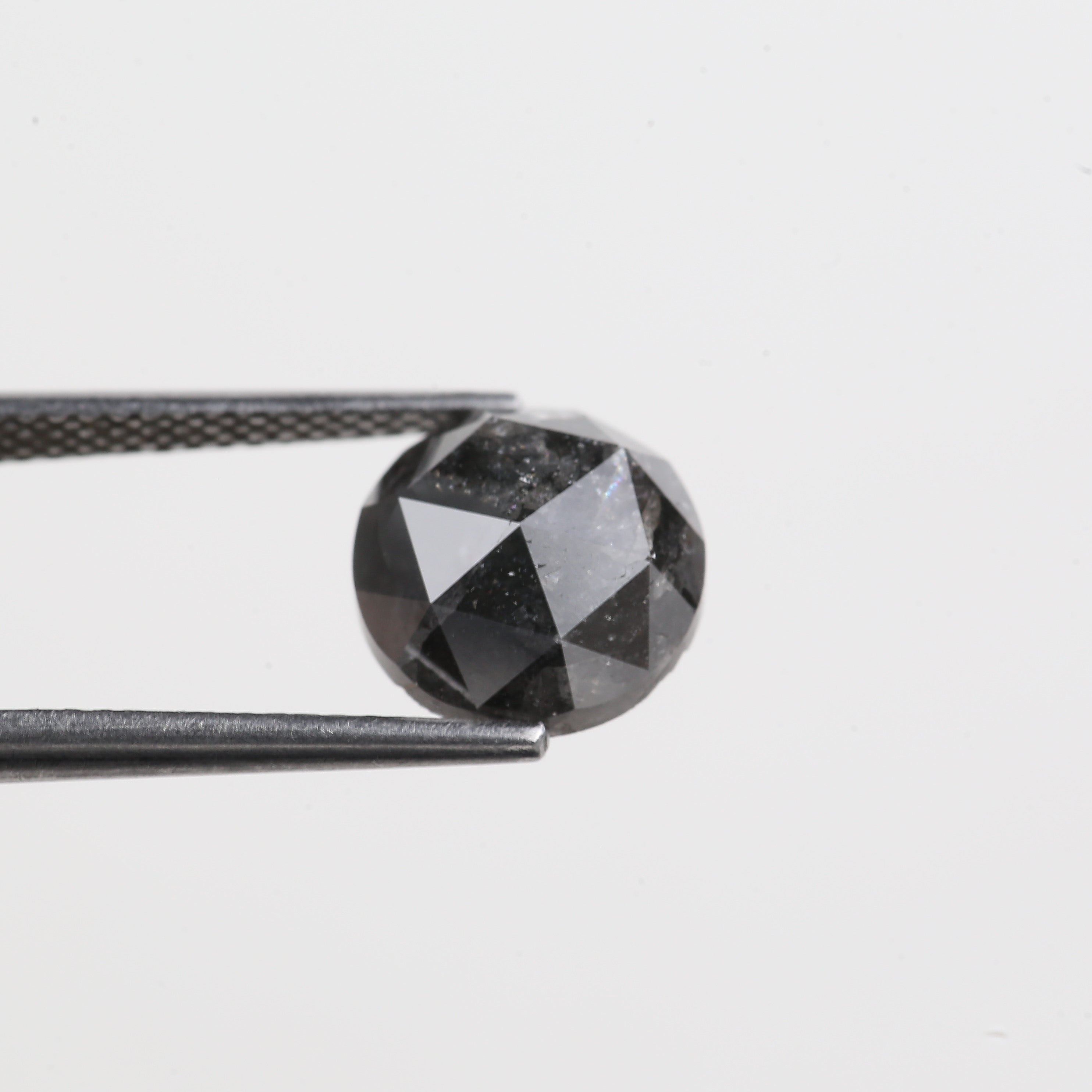 3.10 Carat Natural Loose Black Diamond Round Rose Cut 9.11 MM