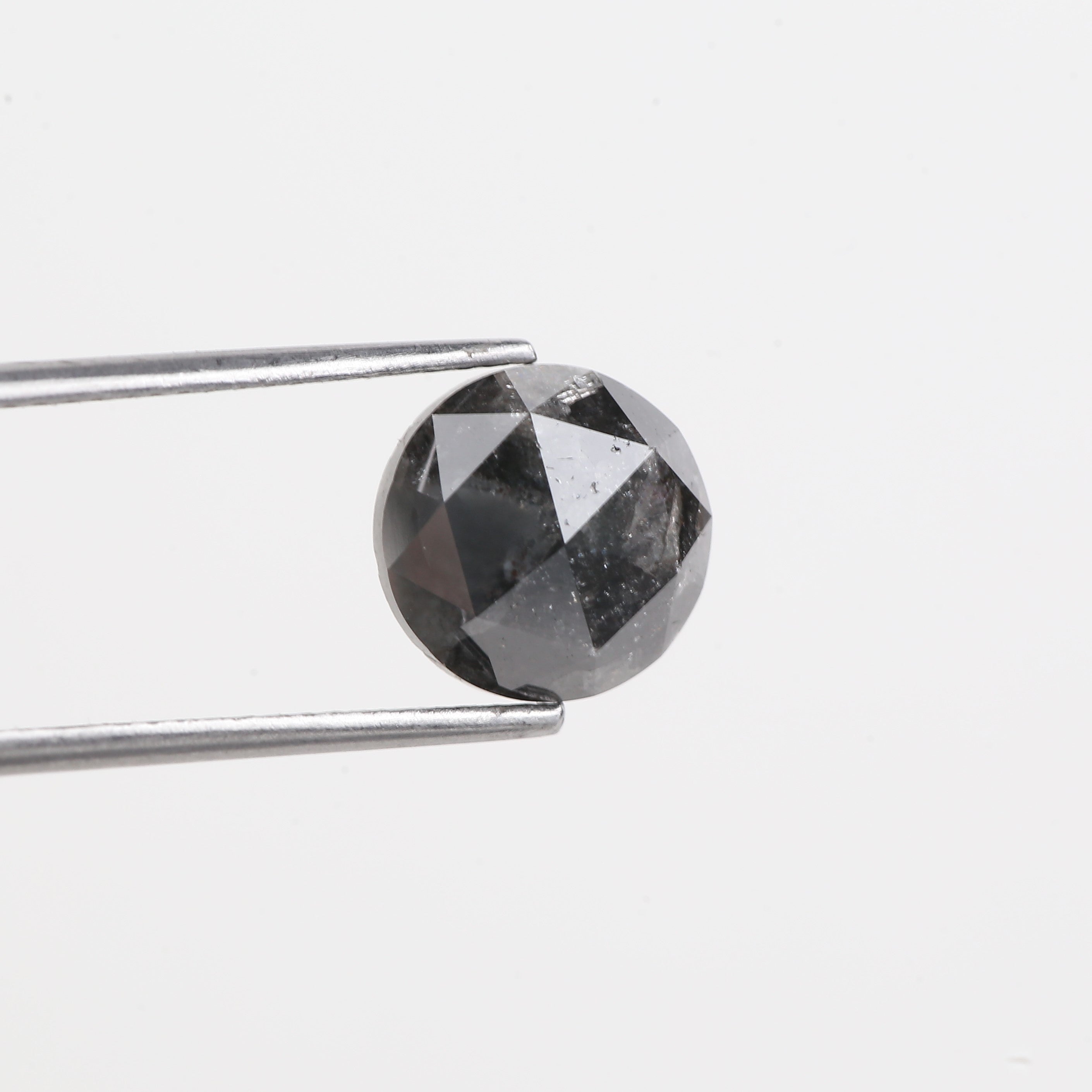 3.10 Carat Natural Loose Black Diamond Round Rose Cut 9.11 MM