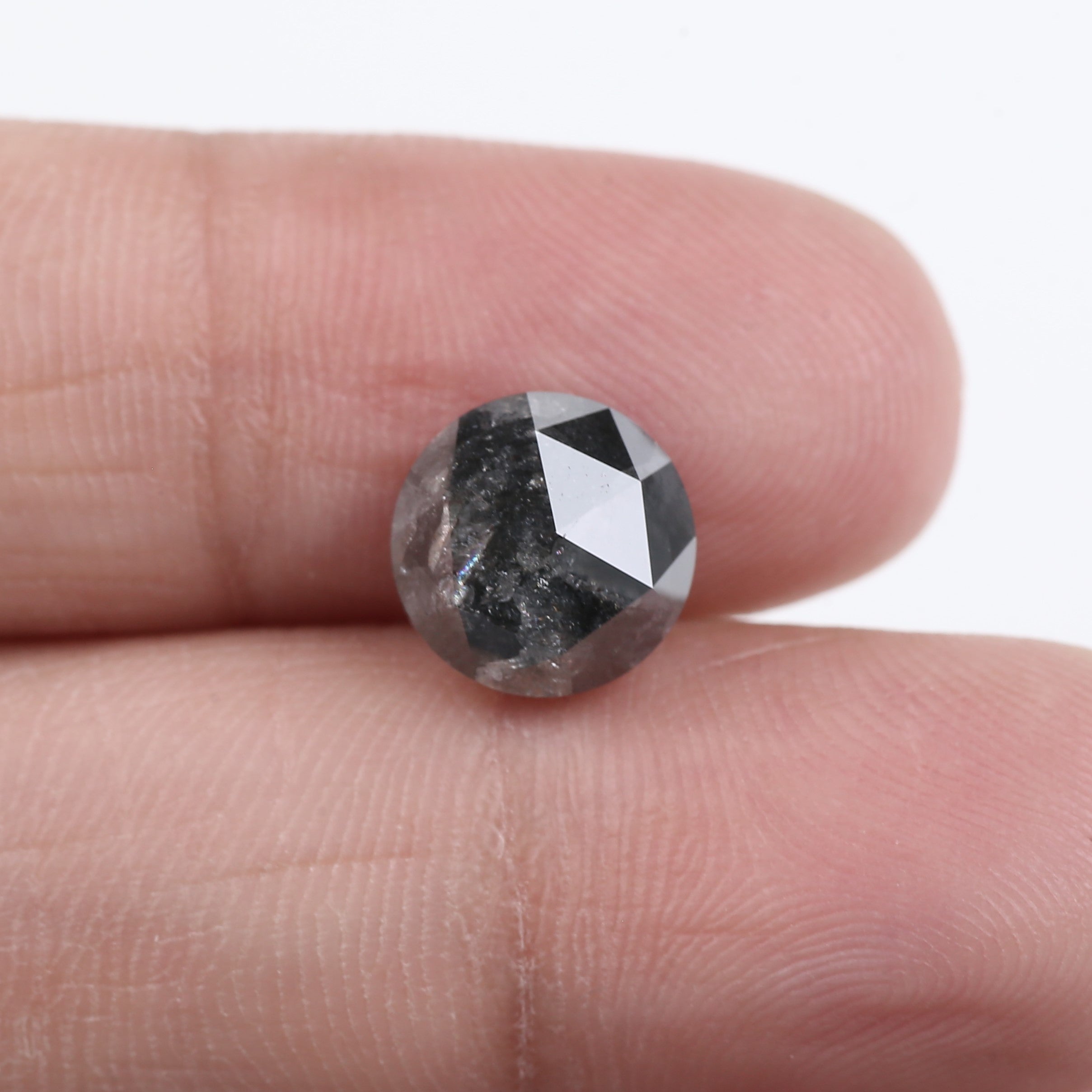 3.10 Carat Natural Loose Black Diamond Round Rose Cut 9.11 MM