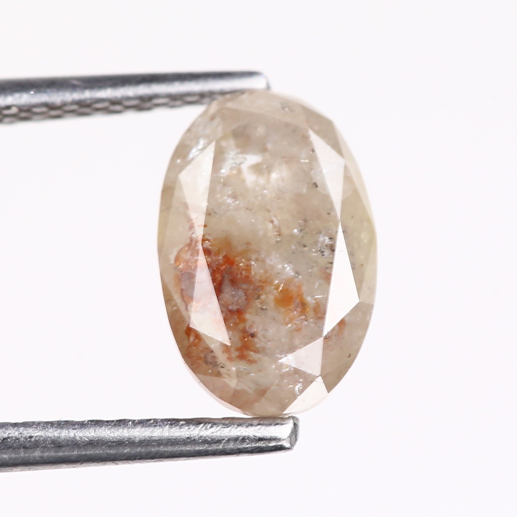 1.70 Carat Natural Oval Cut Orange Salt And Pepper Diamond 8.91 MM