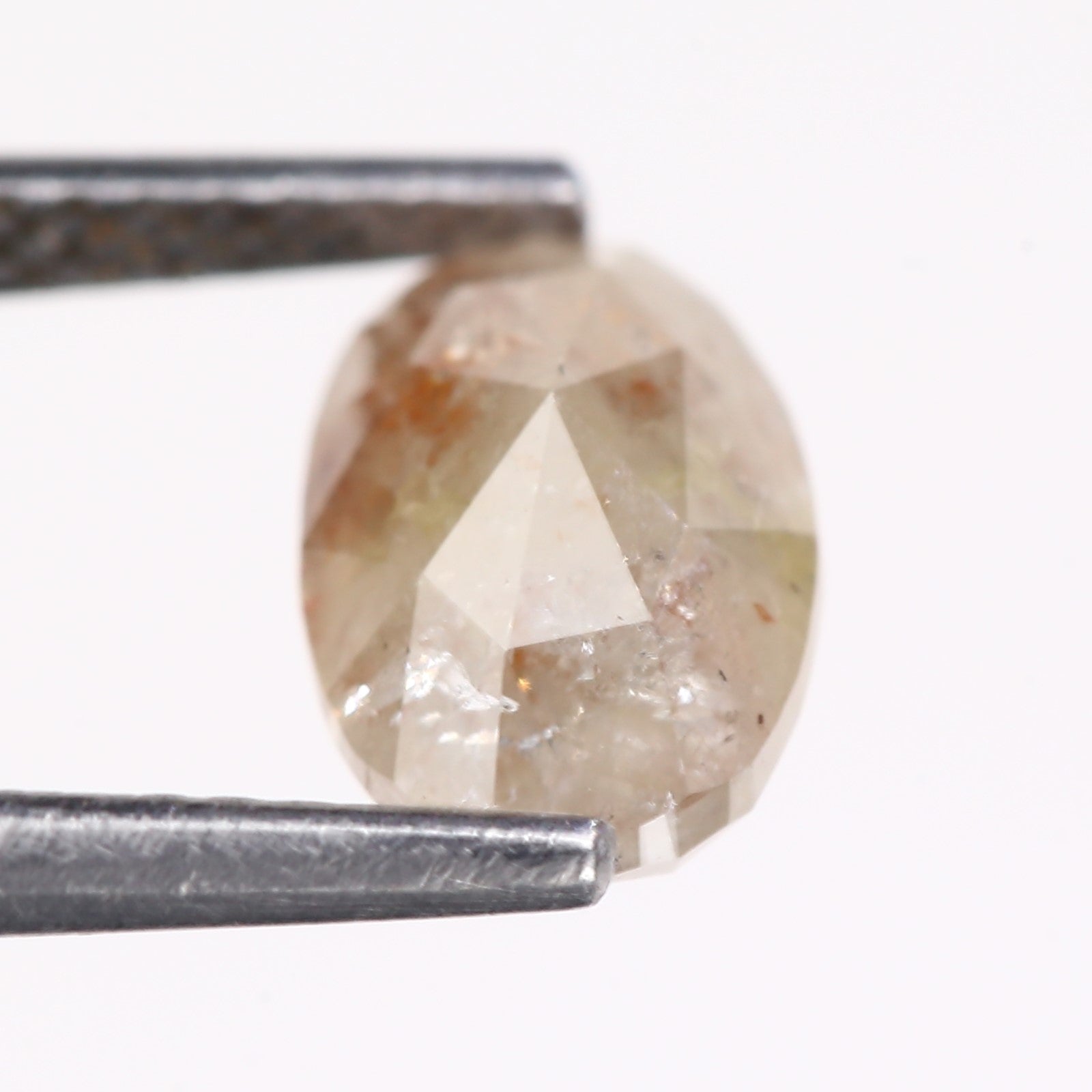 1.70 Carat Natural Oval Cut Orange Salt And Pepper Diamond 8.91 MM