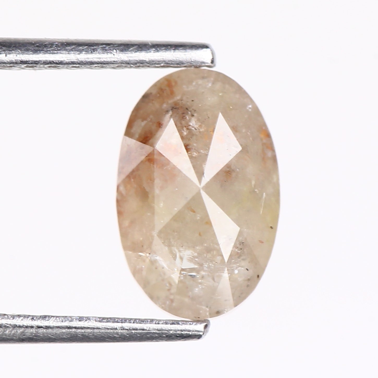 1.70 Carat Natural Oval Cut Orange Salt And Pepper Diamond 8.91 MM