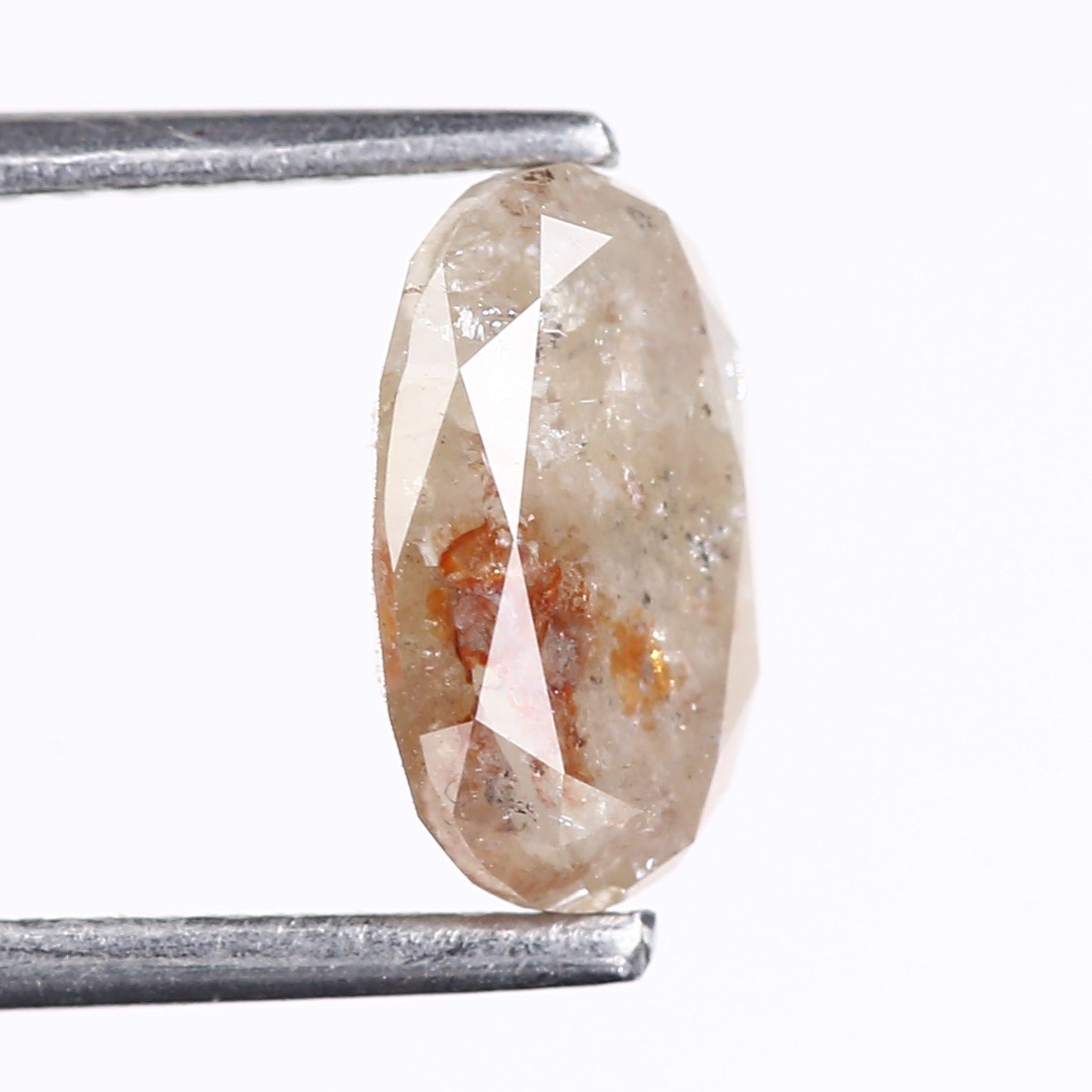 1.70 Carat Natural Oval Cut Orange Salt And Pepper Diamond 8.91 MM