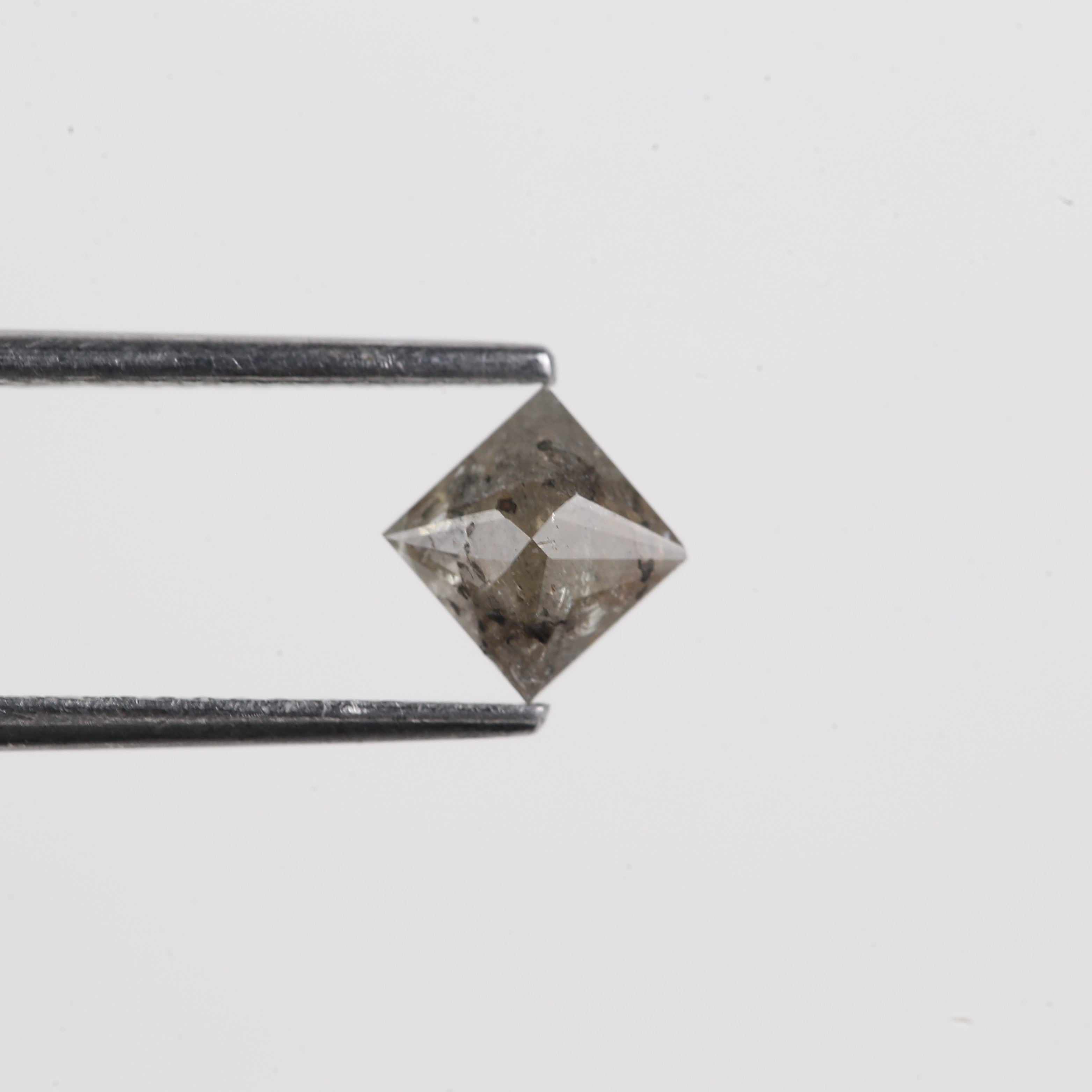 0.65 Carat Princess Cut Grey Diamond Salt And Pepper Diamond 4.77 MM