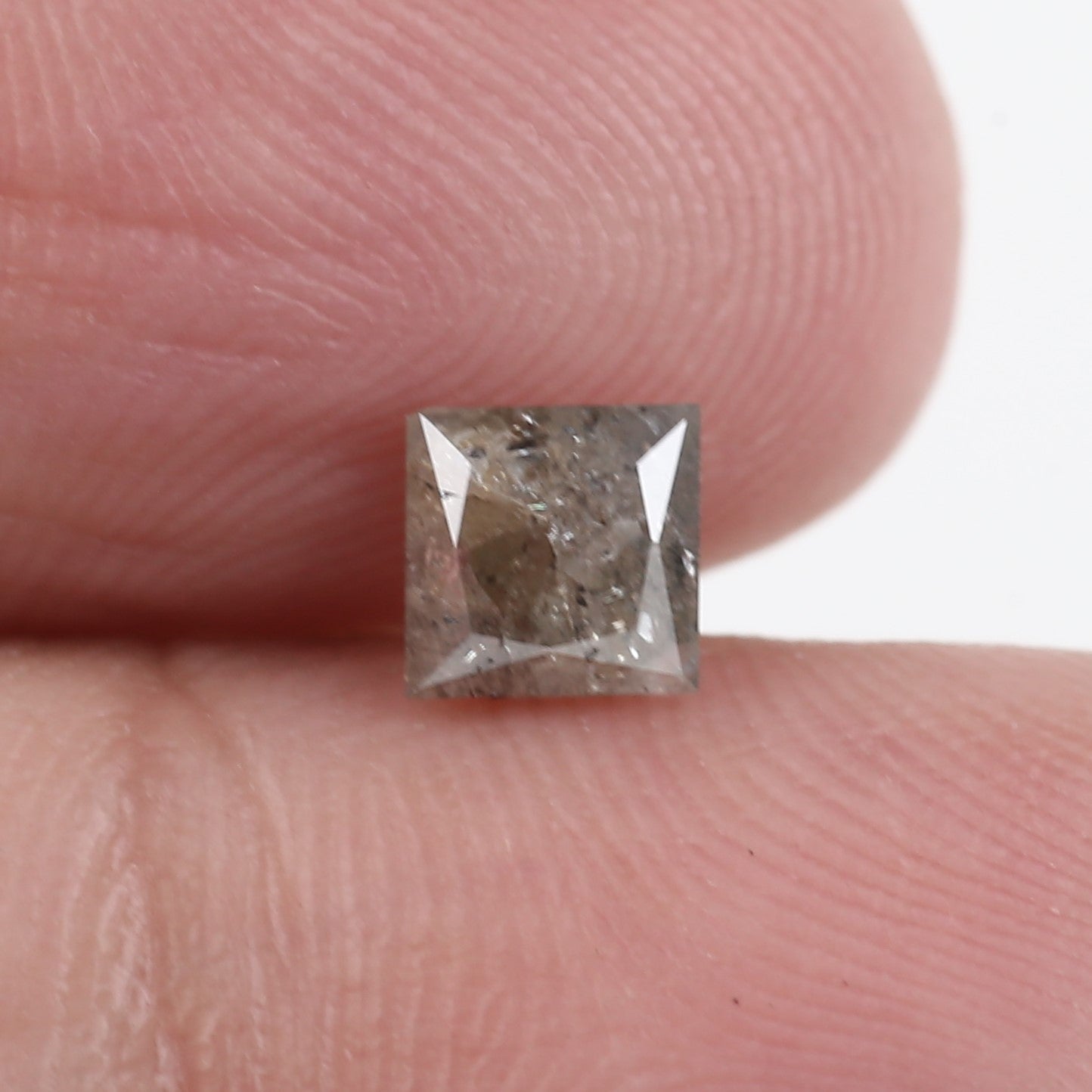 0.65 Carat Princess Cut Grey Diamond Salt And Pepper Diamond 4.77 MM