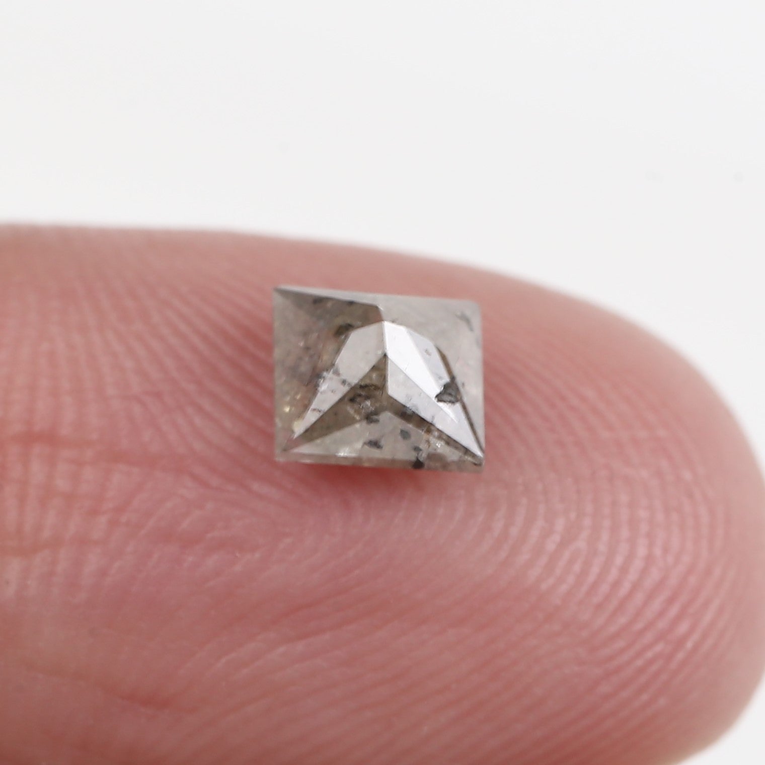 0.65 Carat Princess Cut Grey Diamond Salt And Pepper Diamond 4.77 MM