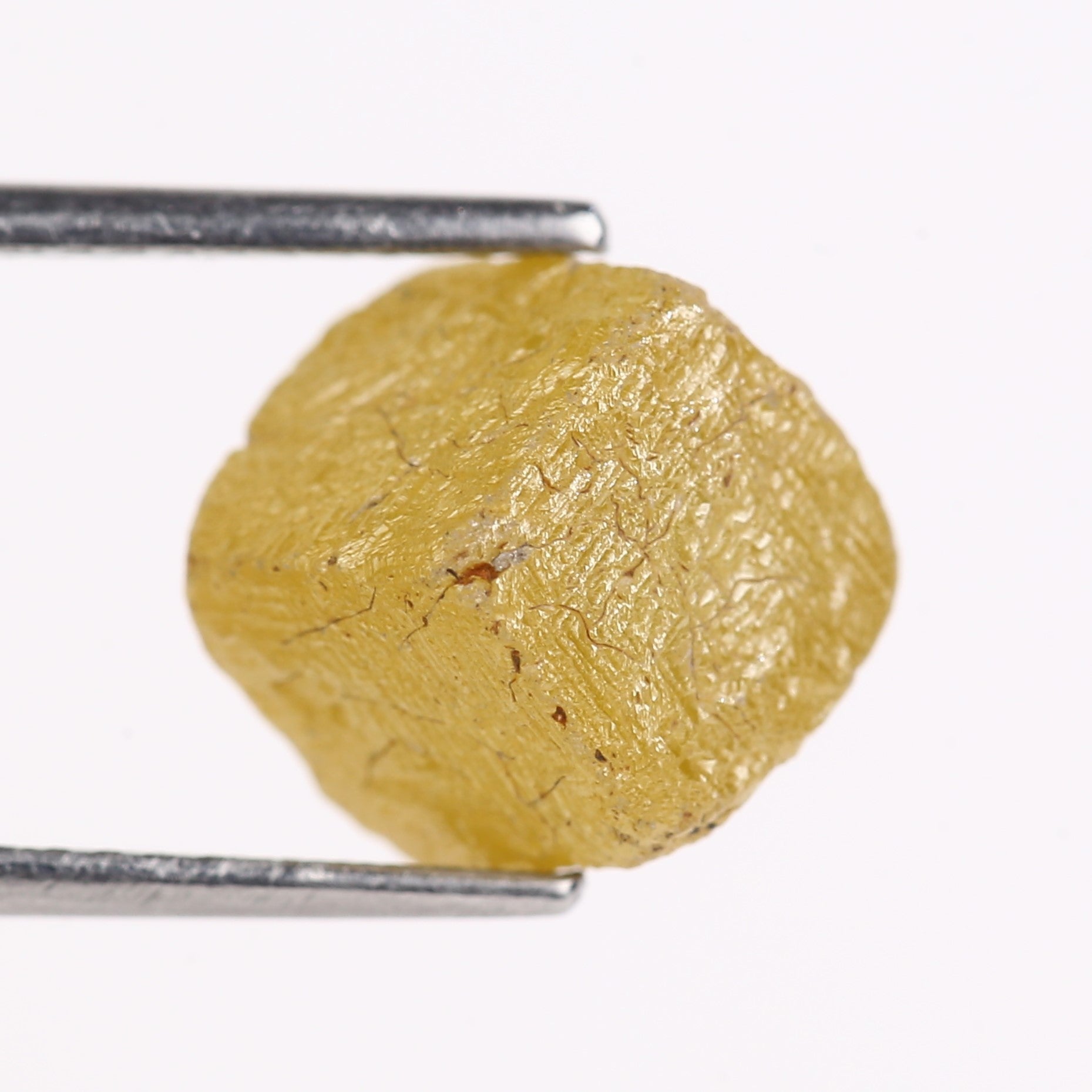 6.79 Carat Rare Natural Yellow Cube Rough Diamond 7.74 MM