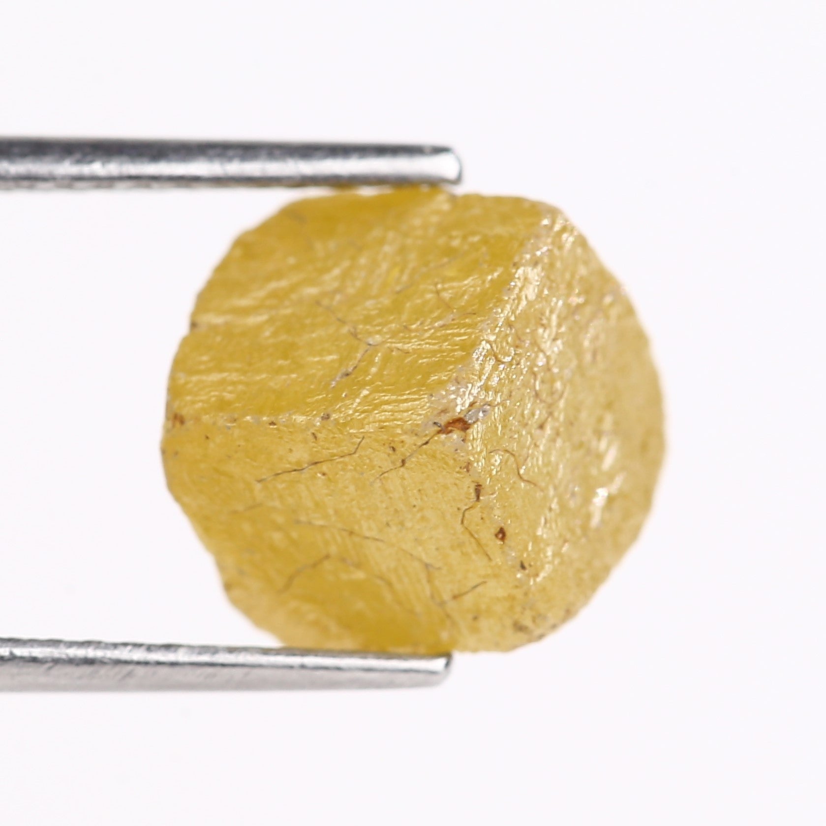6.79 Carat Rare Natural Yellow Cube Rough Diamond 7.74 MM