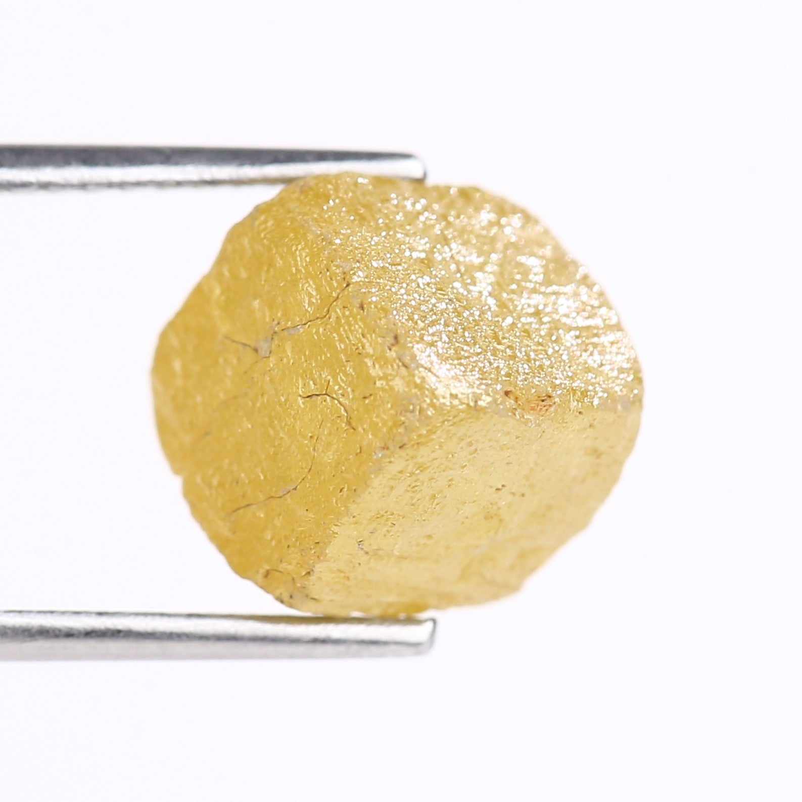 6.79 Carat Rare Natural Yellow Cube Rough Diamond 7.74 MM
