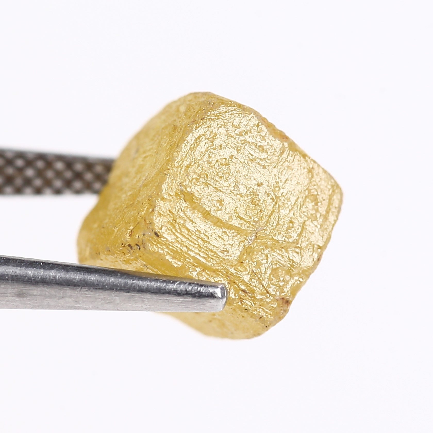 6.79 Carat Rare Natural Yellow Cube Rough Diamond 7.74 MM