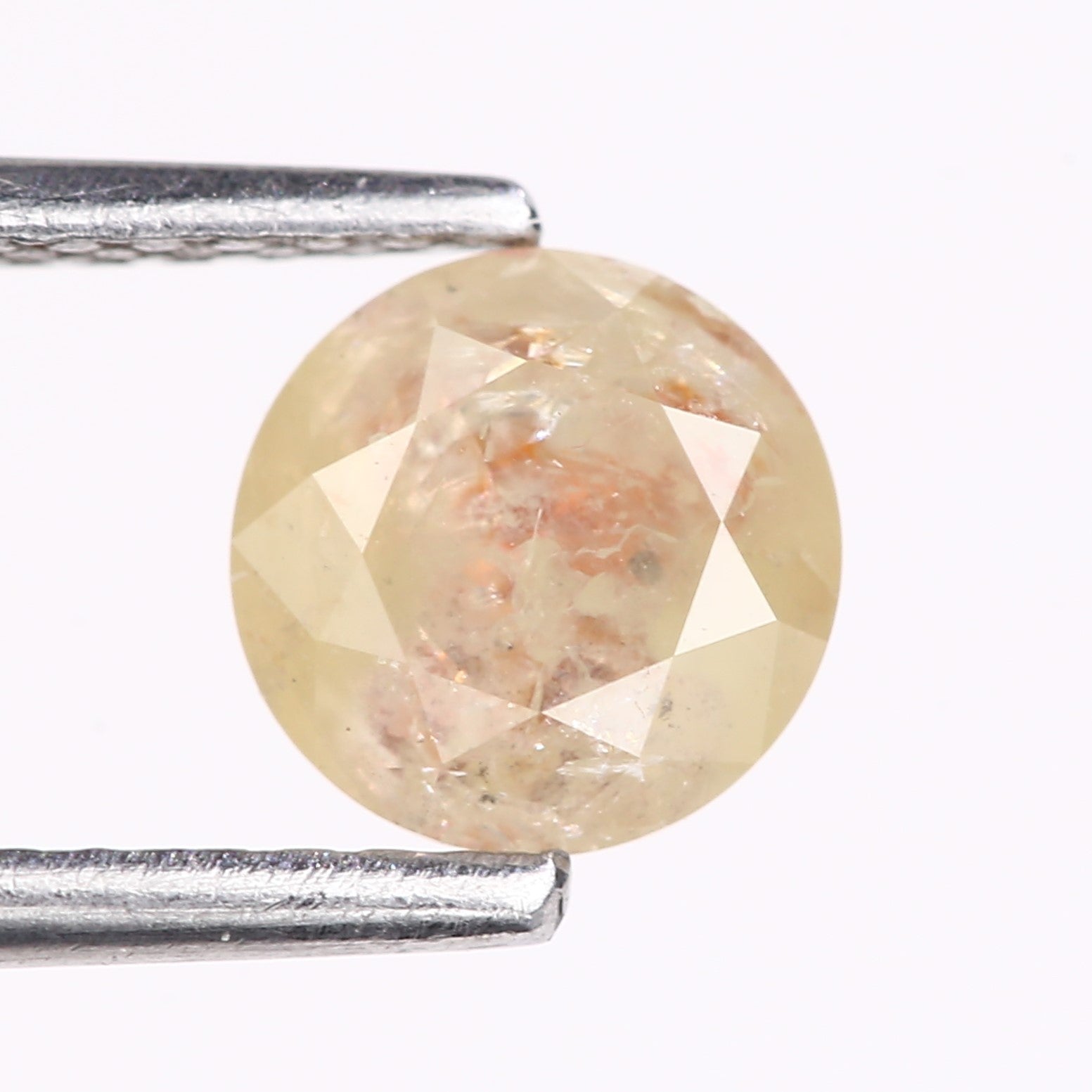 0.87 Carat Natural Round Cut Light Yellow Salt And Pepper Diamond 5.91 MM