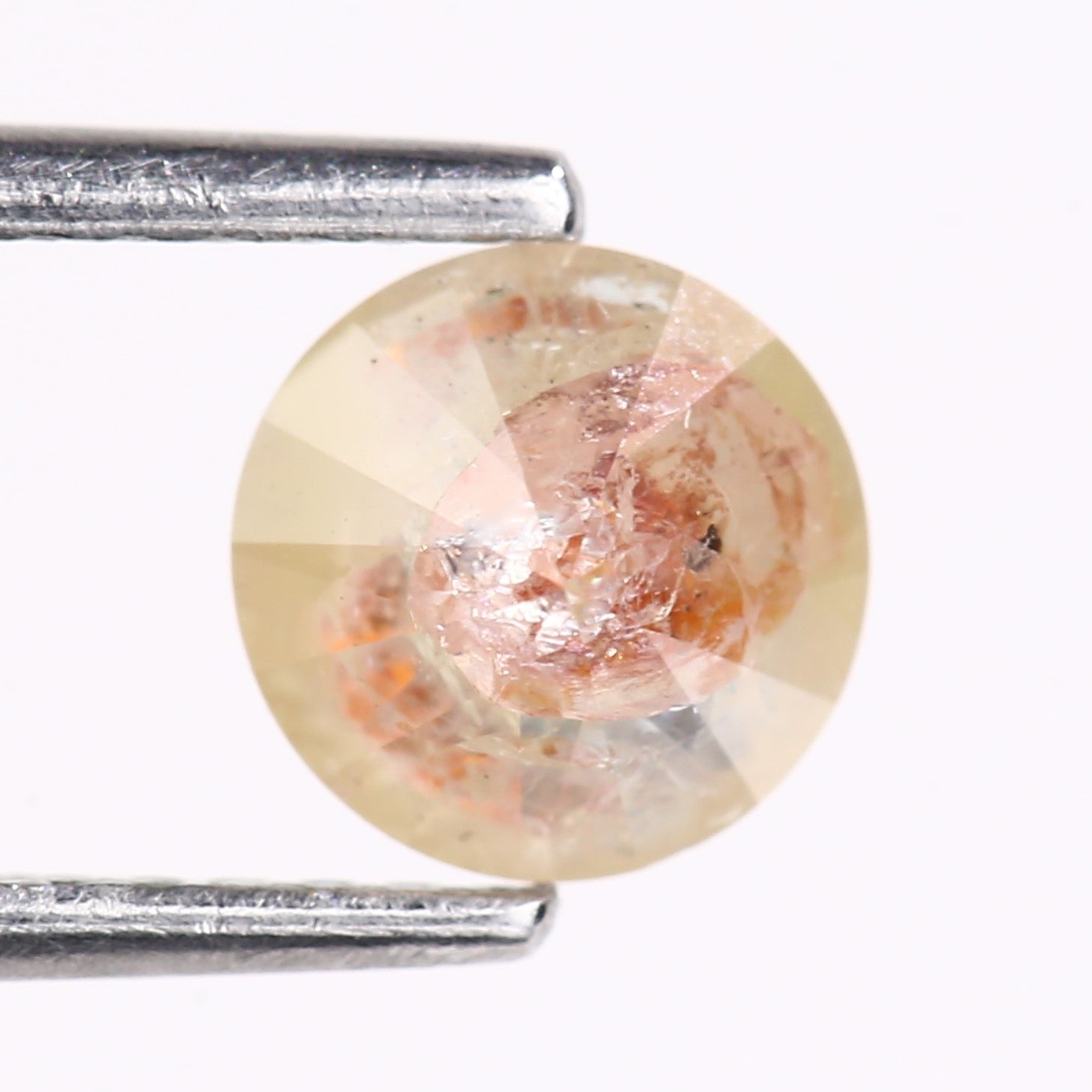 0.87 Carat Natural Round Cut Light Yellow Salt And Pepper Diamond 5.91 MM