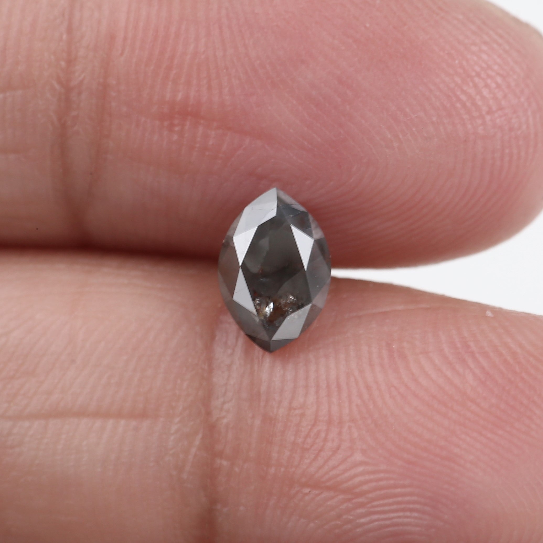 1.06 Carat Gray Marquise Salt And Pepper Diamond 7.68 MM