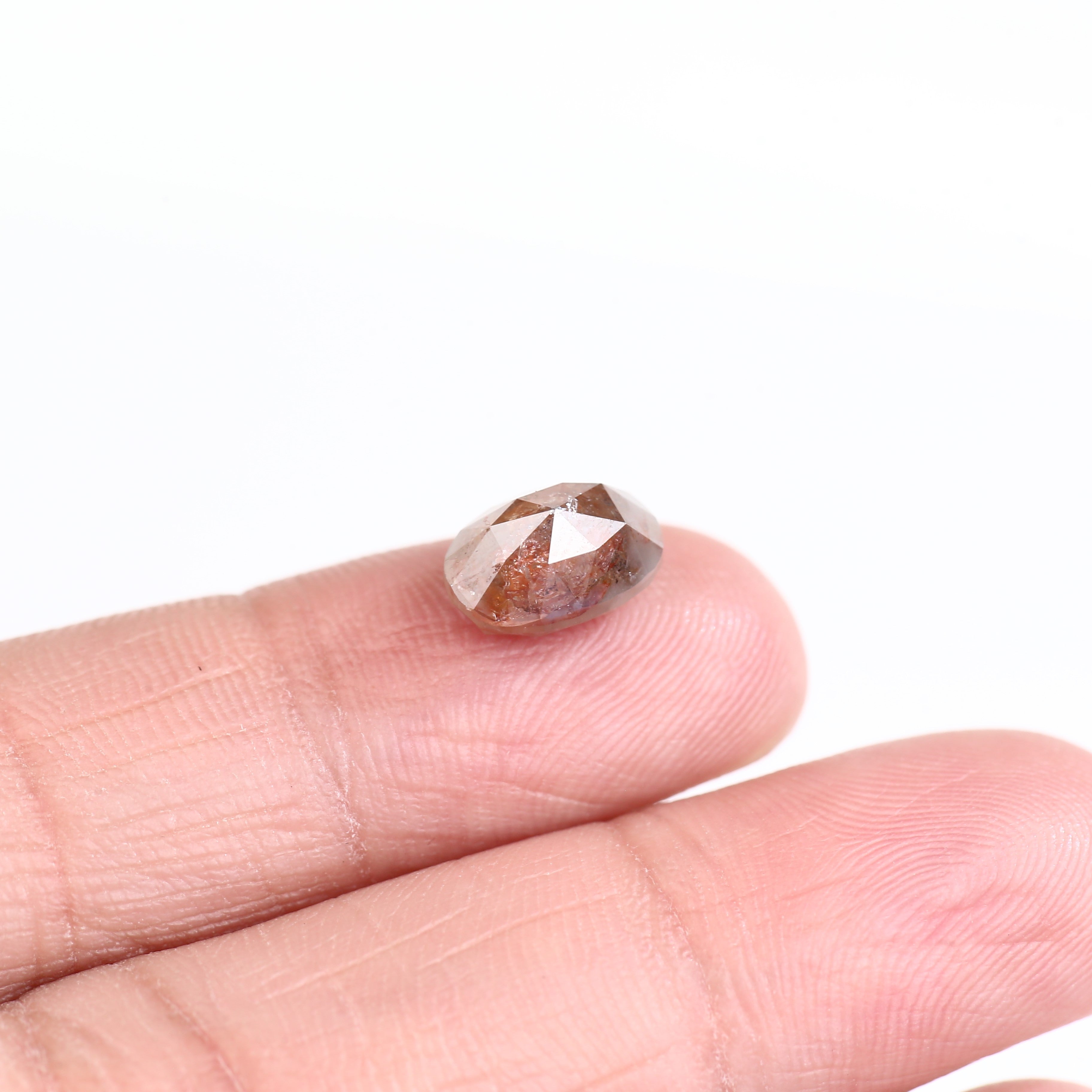 3.12 Carat Natural Orange Oval Cut Salt And Pepper Diamond 9.59 MM