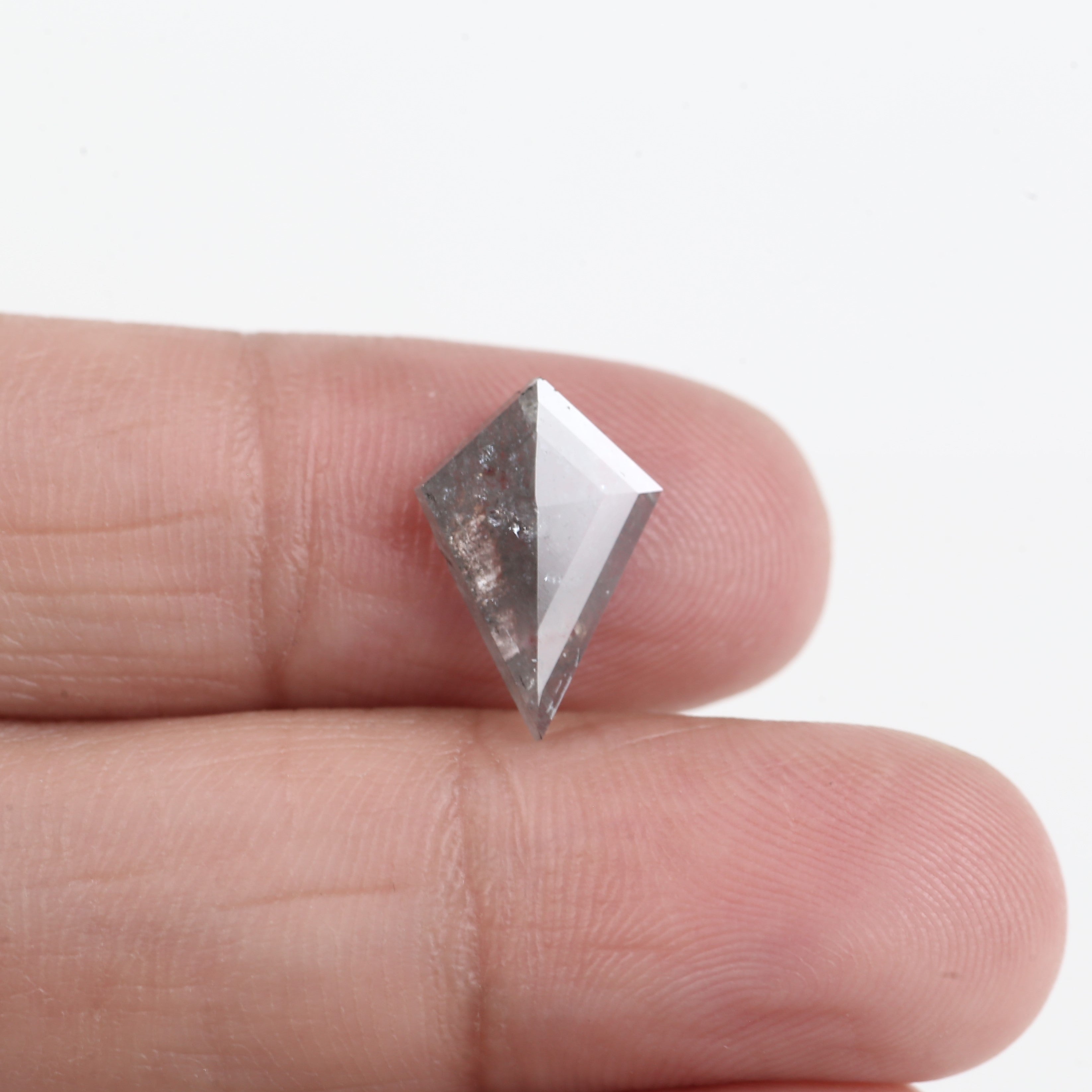 1.87 Carat Natural Gray Slice Kite Salt And Pepper Diamond 13.94 MM