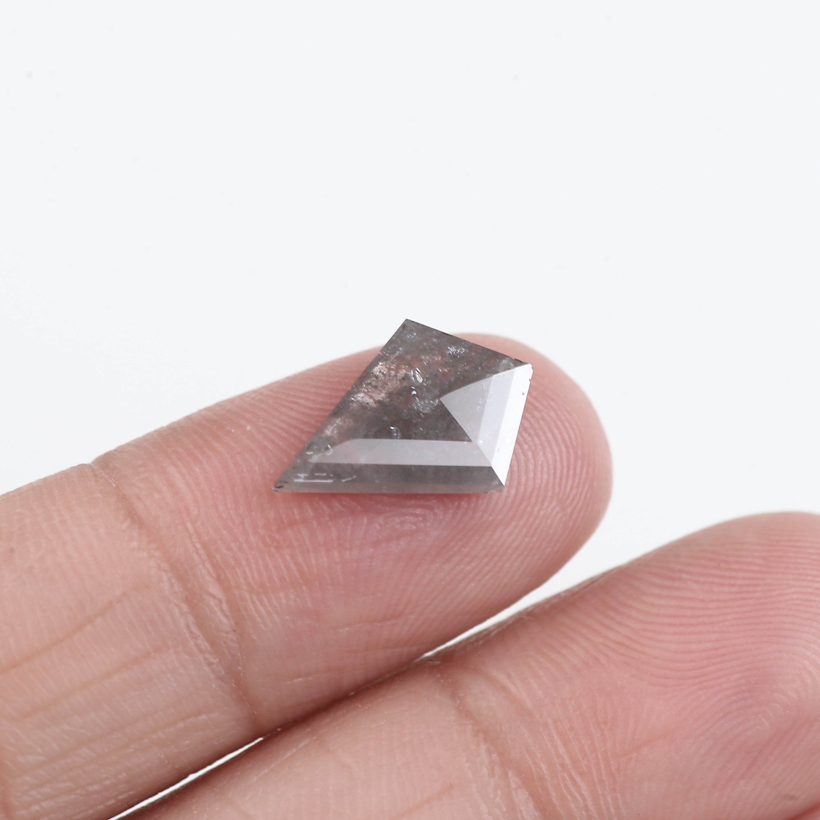 1.87 Carat Natural Gray Slice Kite Salt And Pepper Diamond 13.94 MM