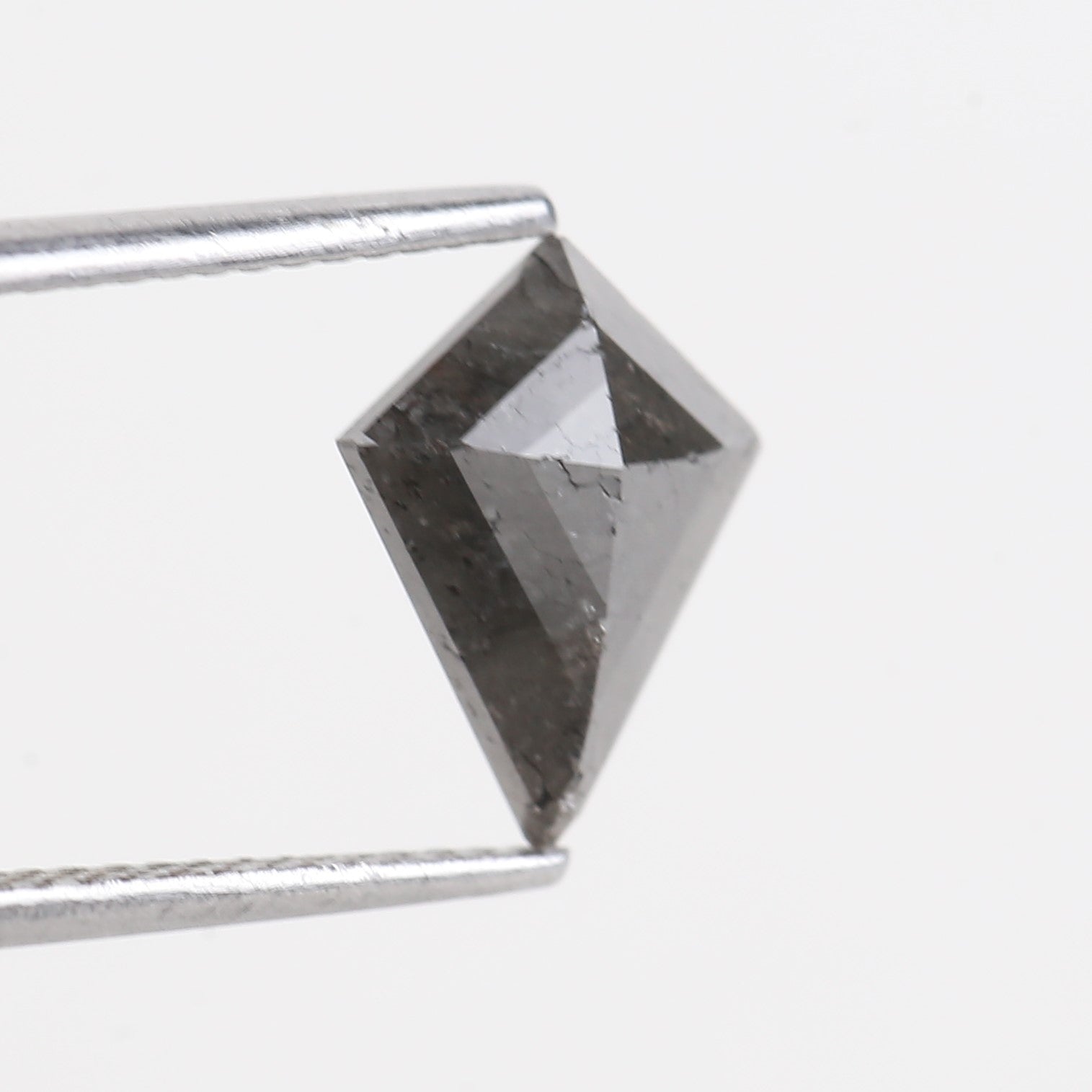 1.71 Carat Kite Black Raw Salt and Pepper Diamond 10.37 MM