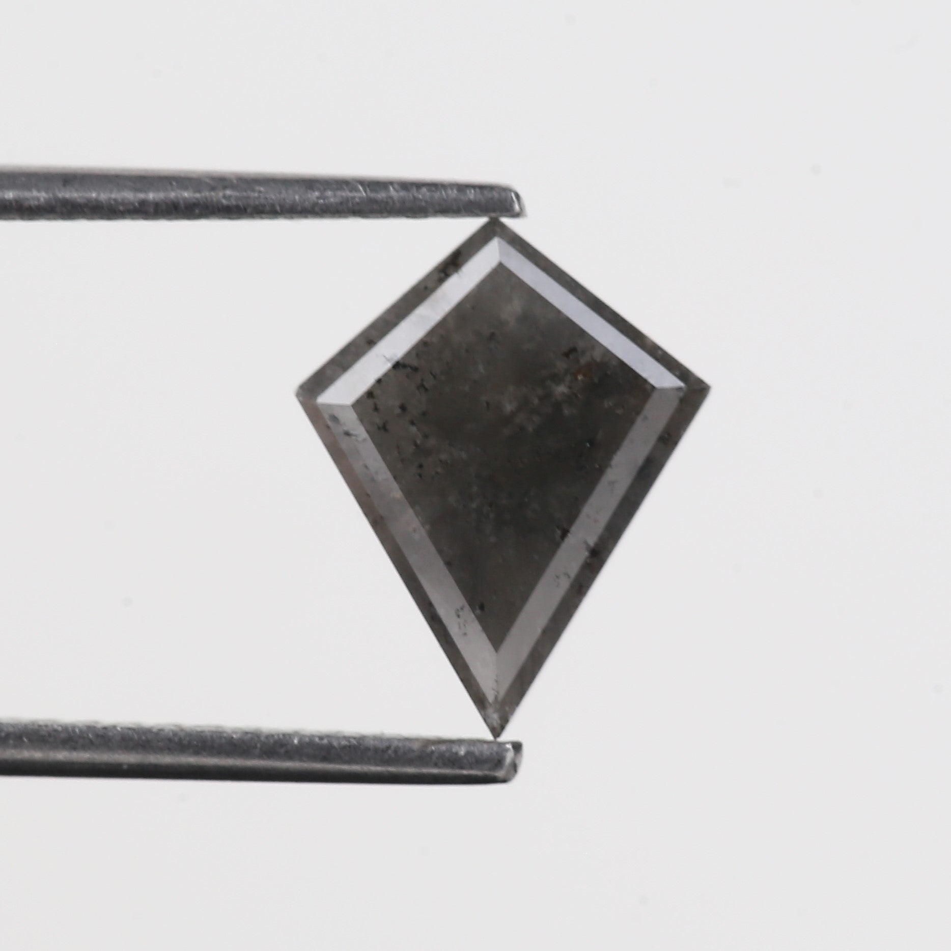 1.71 Carat Kite Black Raw Salt and Pepper Diamond 10.37 MM