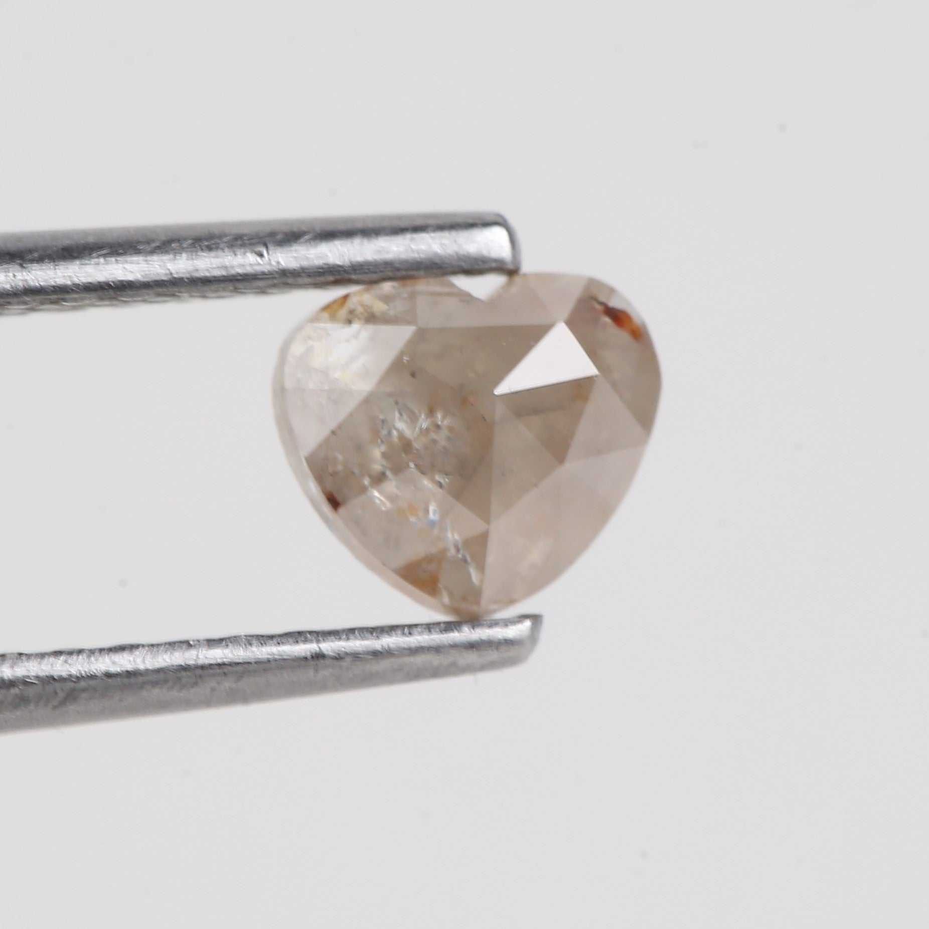 0.46 Carat Natural Rose Cut Heart Salt And Pepper Diamond 4.71 MM