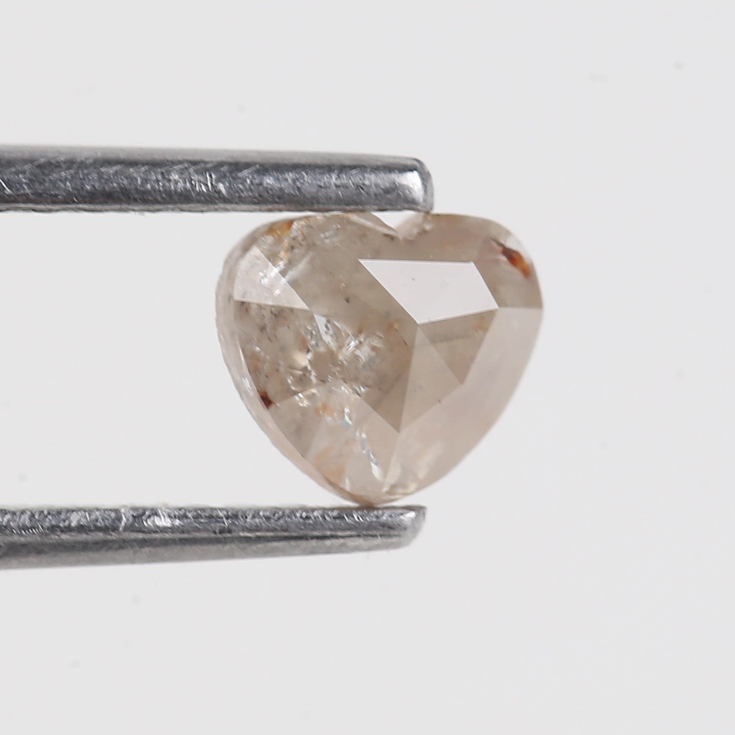 0.46 Carat Natural Rose Cut Heart Salt And Pepper Diamond 4.71 MM