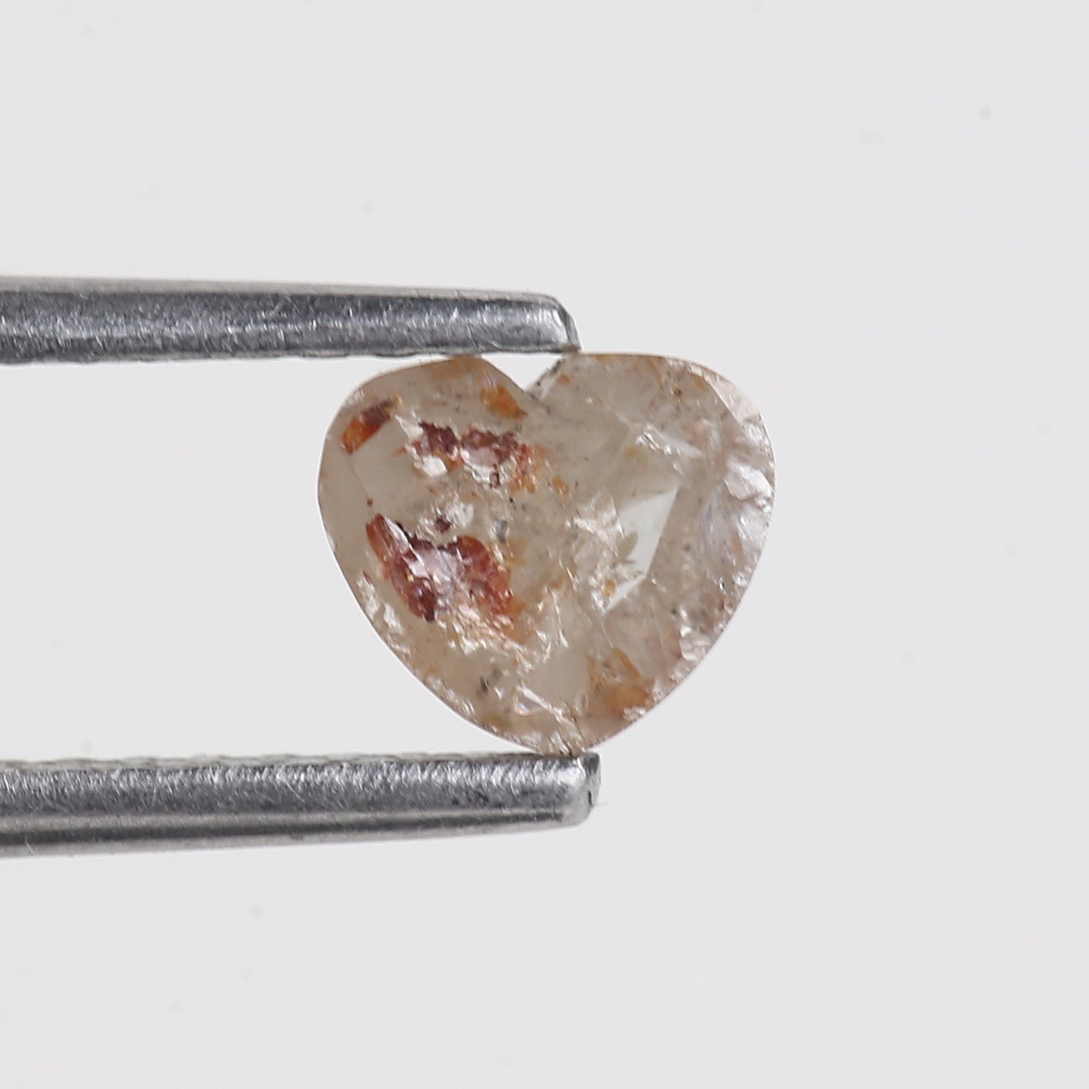 0.46 Carat Natural Rose Cut Heart Salt And Pepper Diamond 4.71 MM