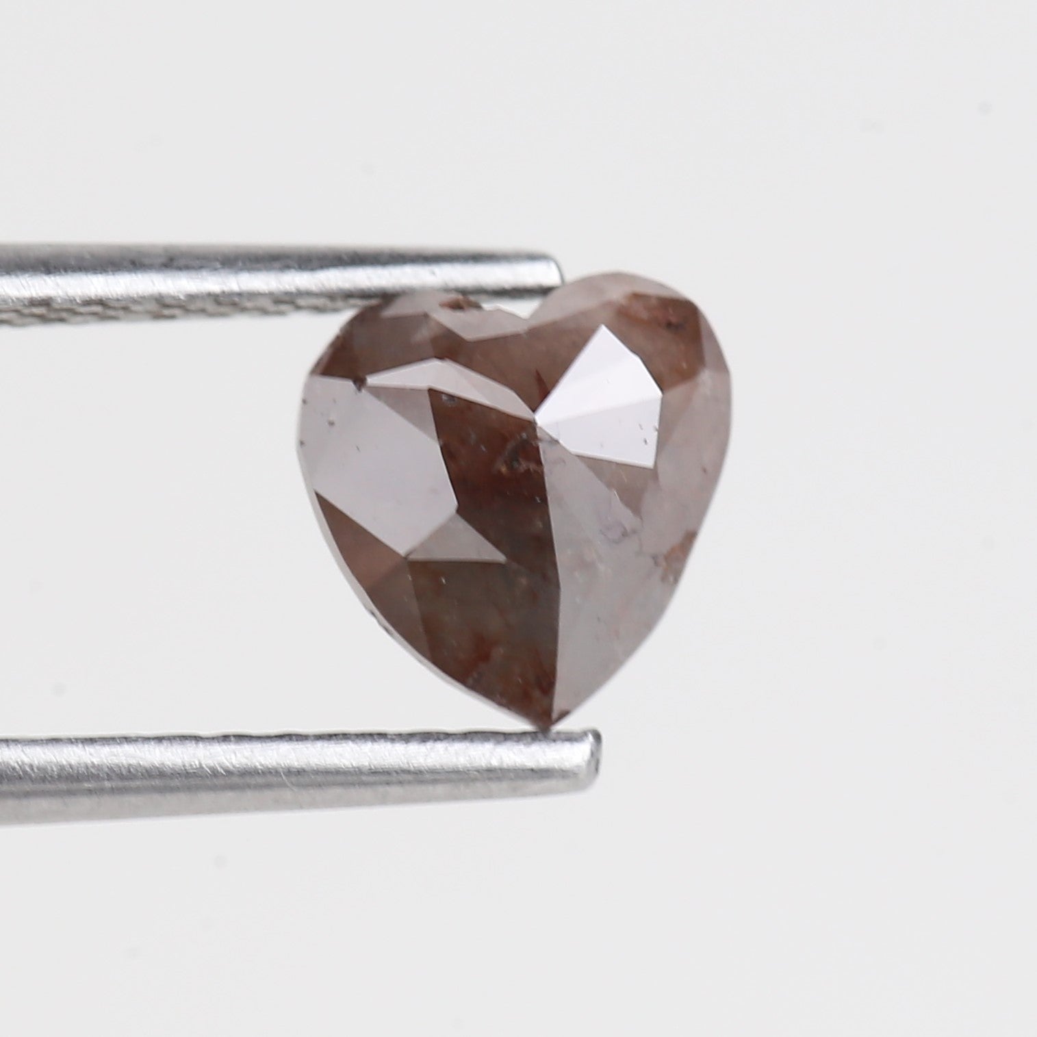 1.07 Carat Heart Red Rustic Salt And Pepper Diamond 6.42 MM