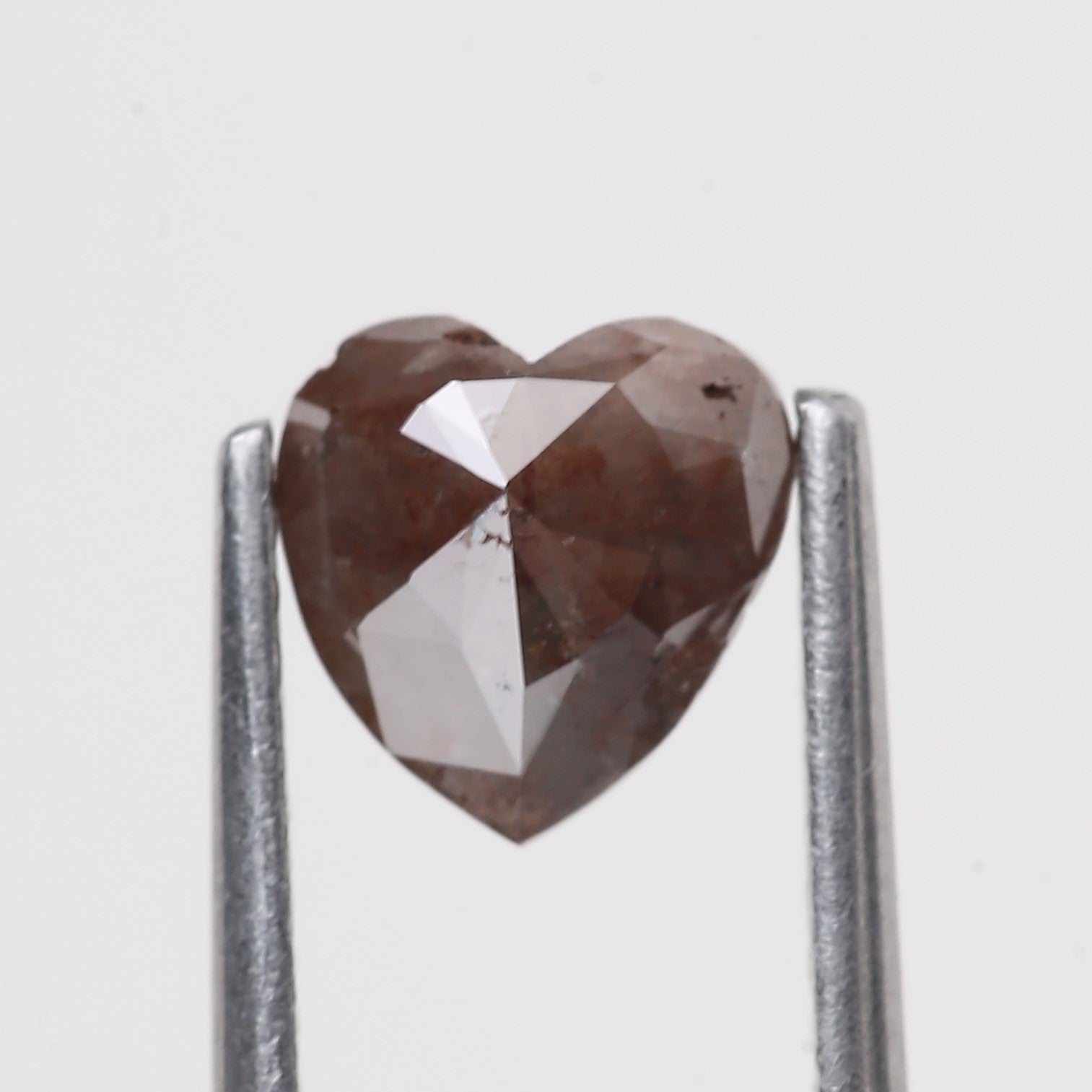1.07 Carat Heart Red Rustic Salt And Pepper Diamond 6.42 MM