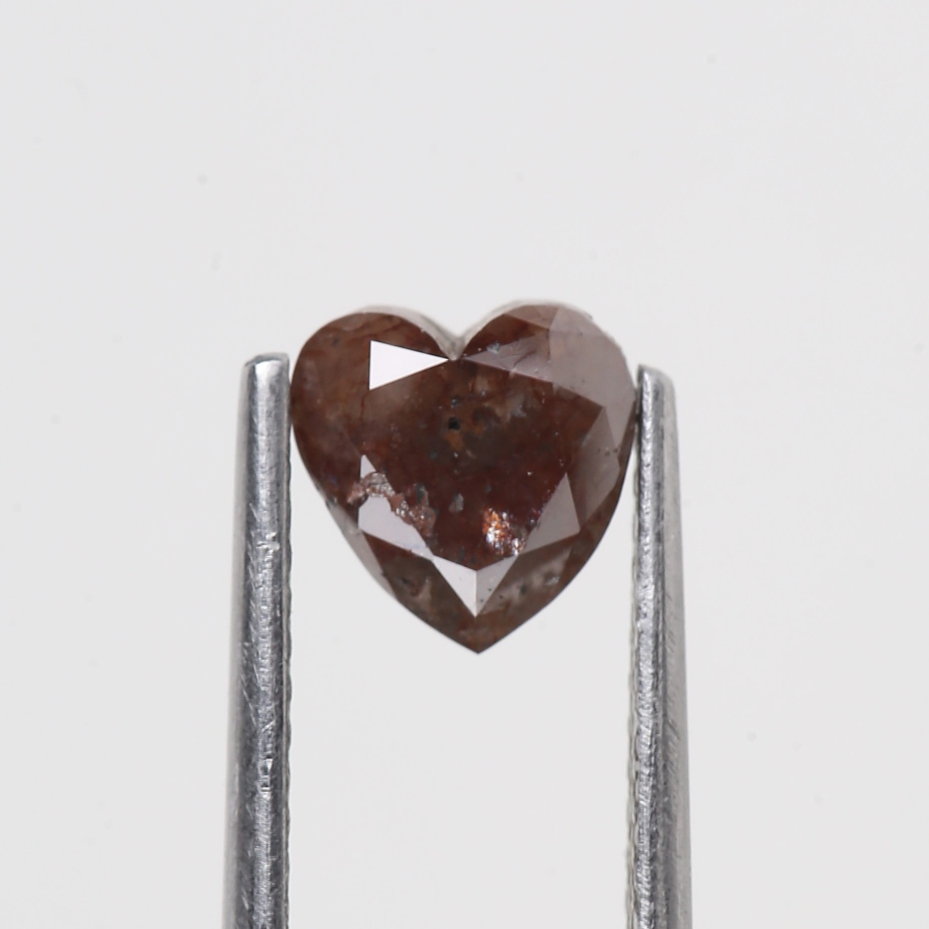 1.07 Carat Heart Red Rustic Salt And Pepper Diamond 6.42 MM