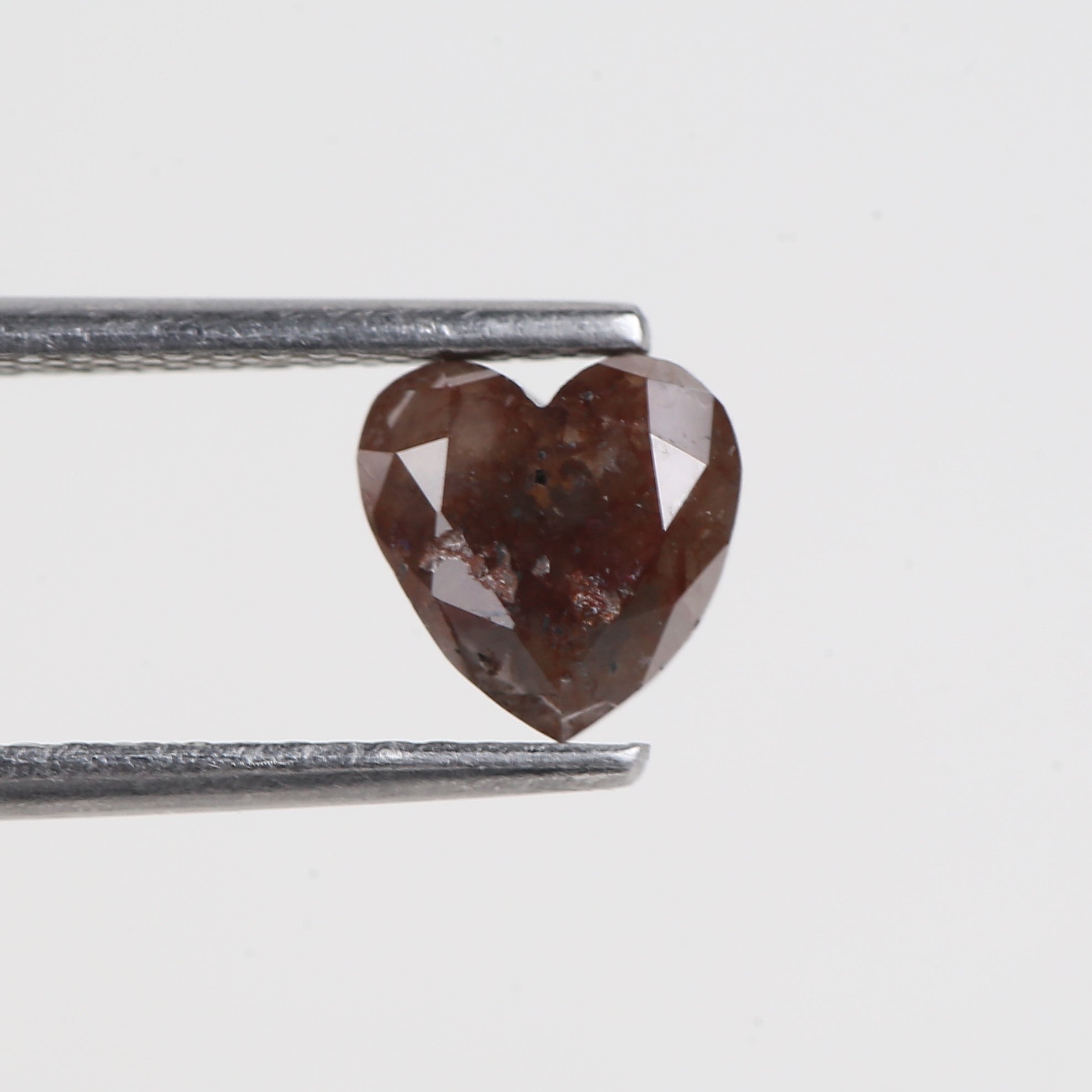 1.07 Carat Heart Red Rustic Salt And Pepper Diamond 6.42 MM