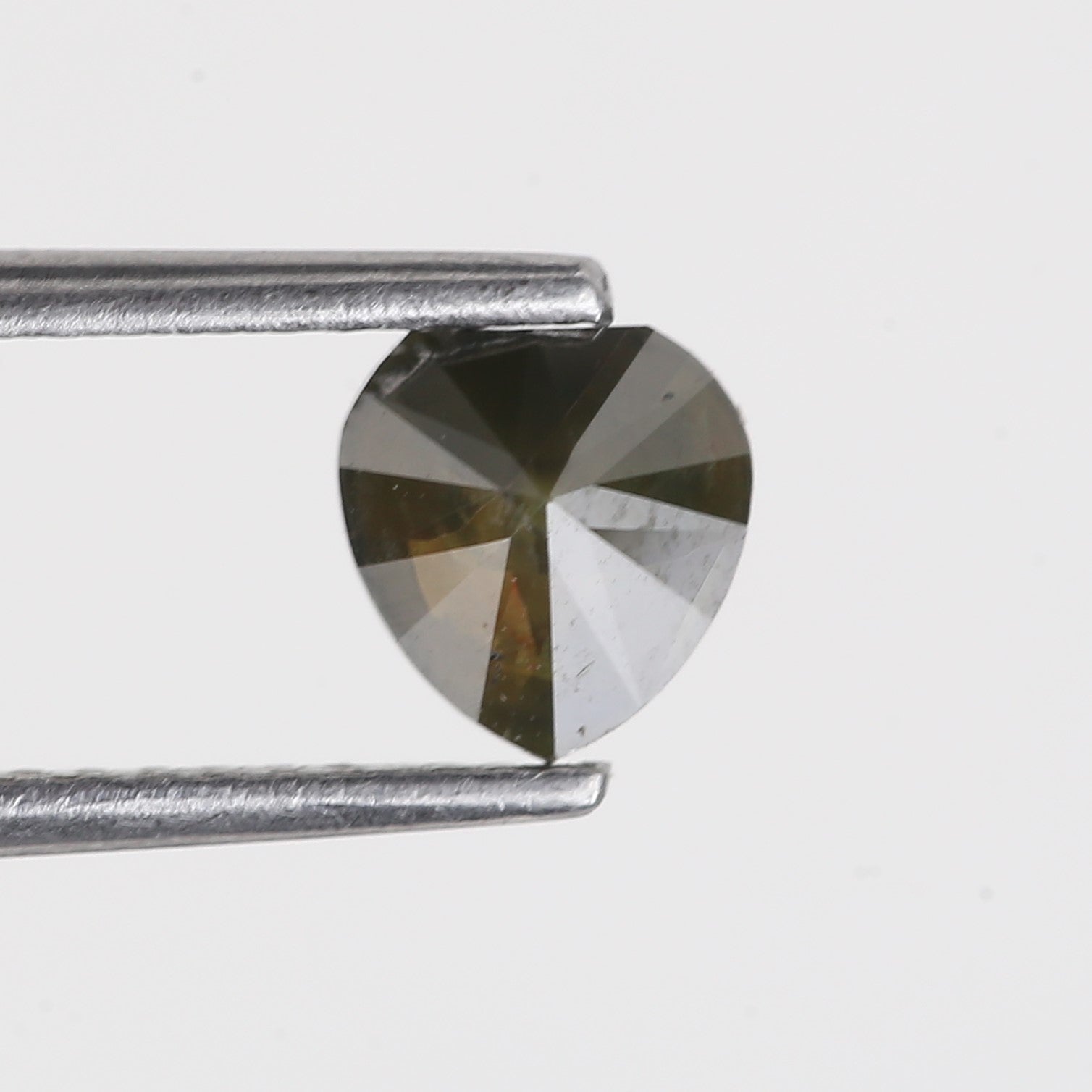 0.72 Carat Heart Cut Brown Olive Salt And Pepper Natural Diamond 5.55 MM