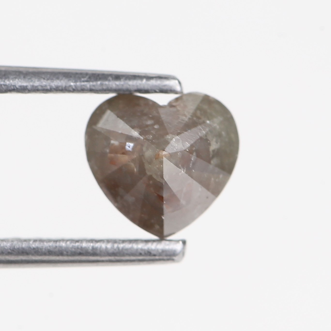 0.77 Carat Brown Gray Heart Shape Salt and Pepper Loose Diamond 5.34 MM