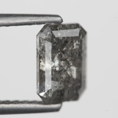 1.06 Carat 6.6 MM Fancy Gray Emerald Cut Salt and Pepper Diamond - Blackdiamond